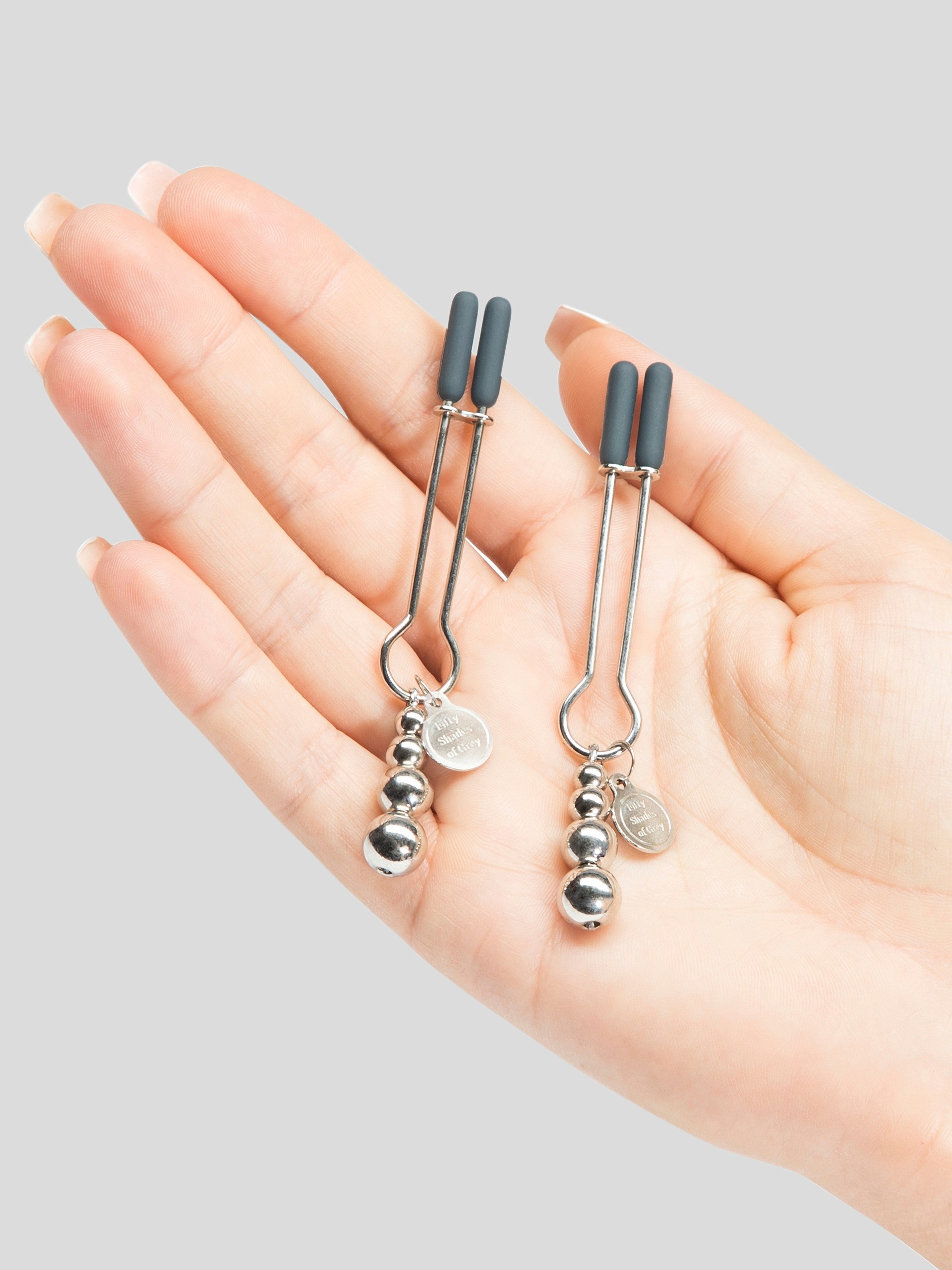 Fifty Shades of Grey The Pinch Adjustable Nipple Clamps, Silver, hi-res