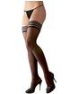 Cottelli Thigh Highs with Striped Tops, Black, hi-res