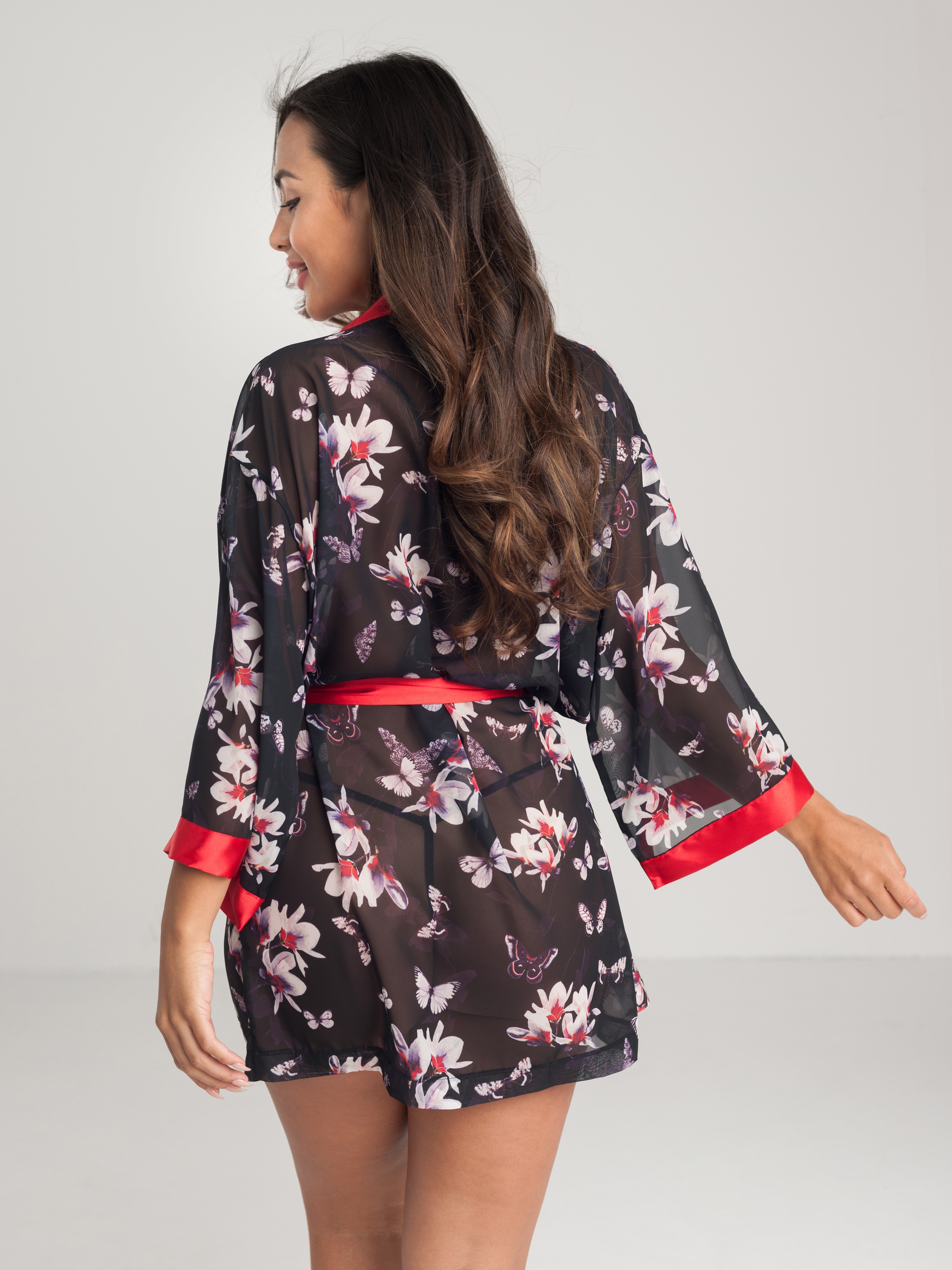 iCollection Stretchy Suspender Belt with Satin Bows, Black, hi-res