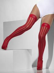 Fever Sexy Nurse Sheer Stockings, Red, hi-res