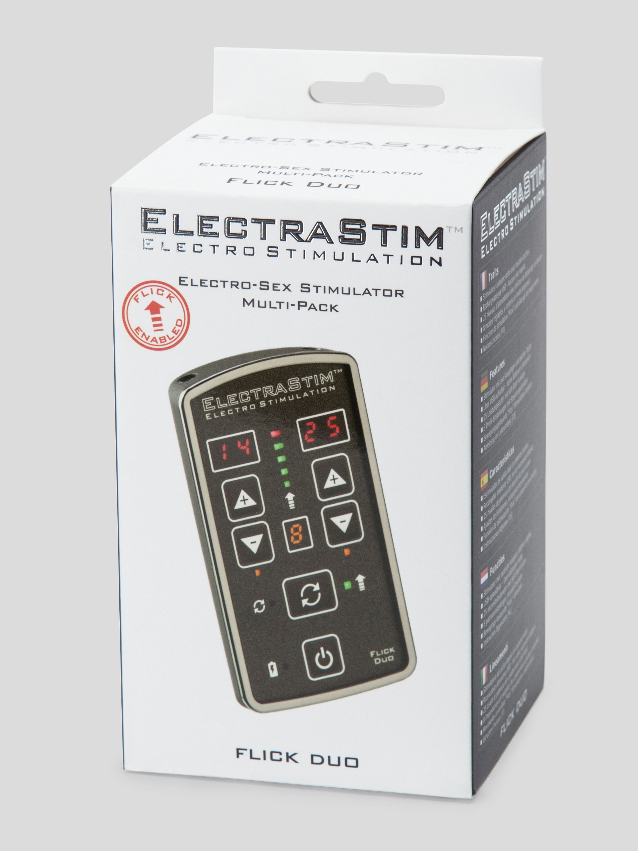 ElectraStim EM80-M Flick Dual-Channel Rechargeable Electrosex Set, Black, hi-res