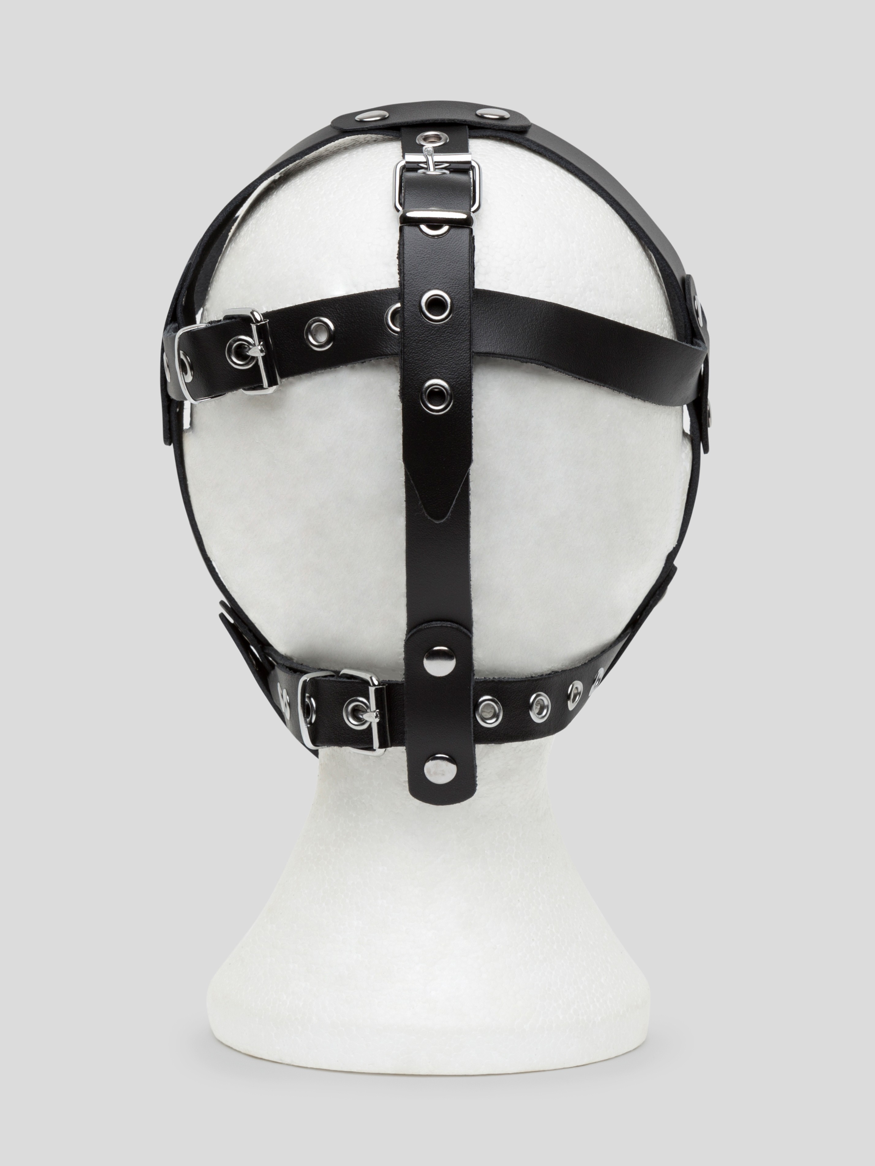 Zado Leather Head Harness and Medium Ball Gag, Black, hi-res