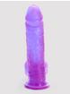 Doc Johnson Crystal Jellies Ballsy Suction Cup Dildo 8 Inch, Purple, hi-res