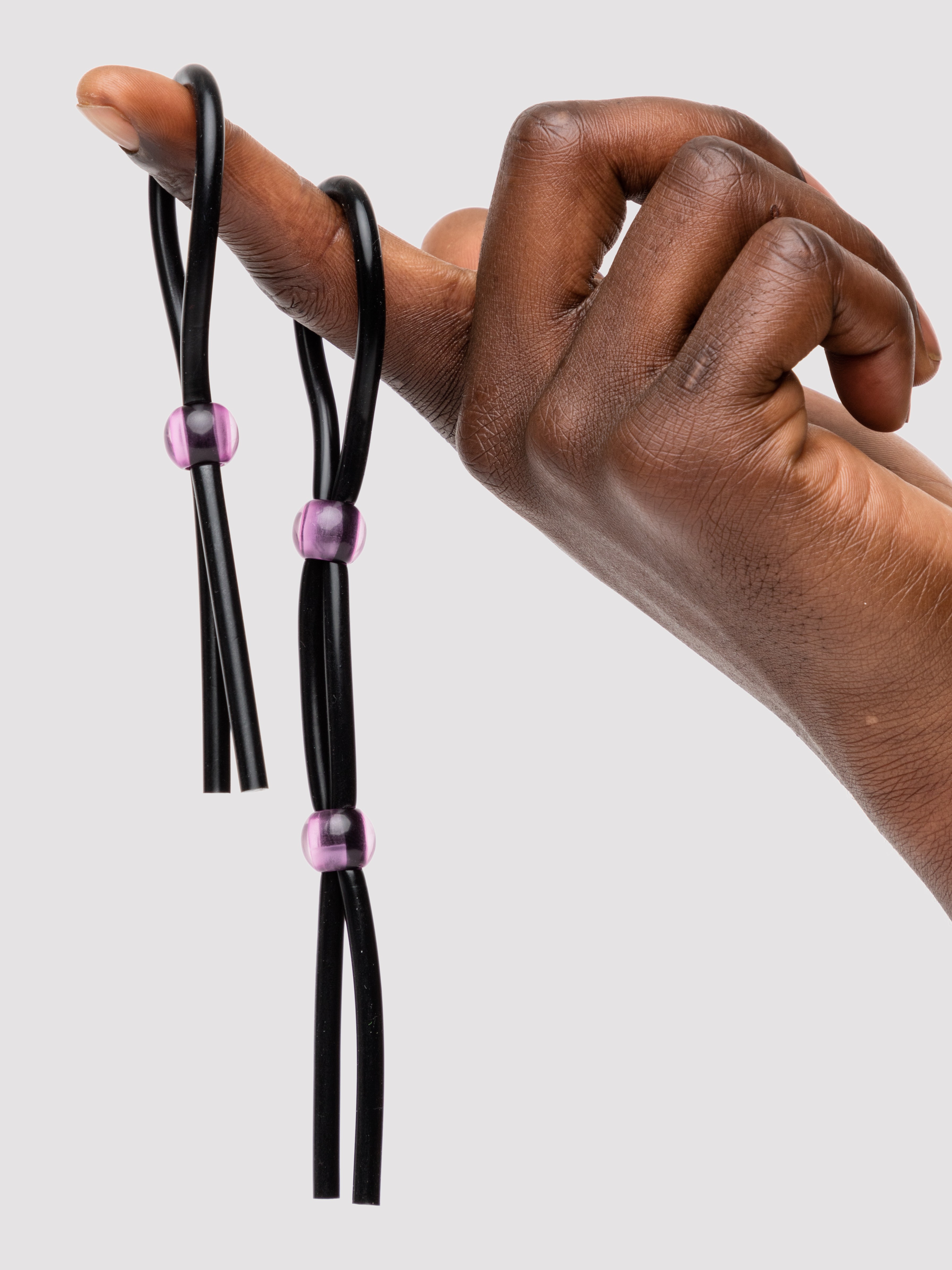 Doc Johnson Adjustable Silicone Cock Ring Set (2 Pack), Black, hi-res