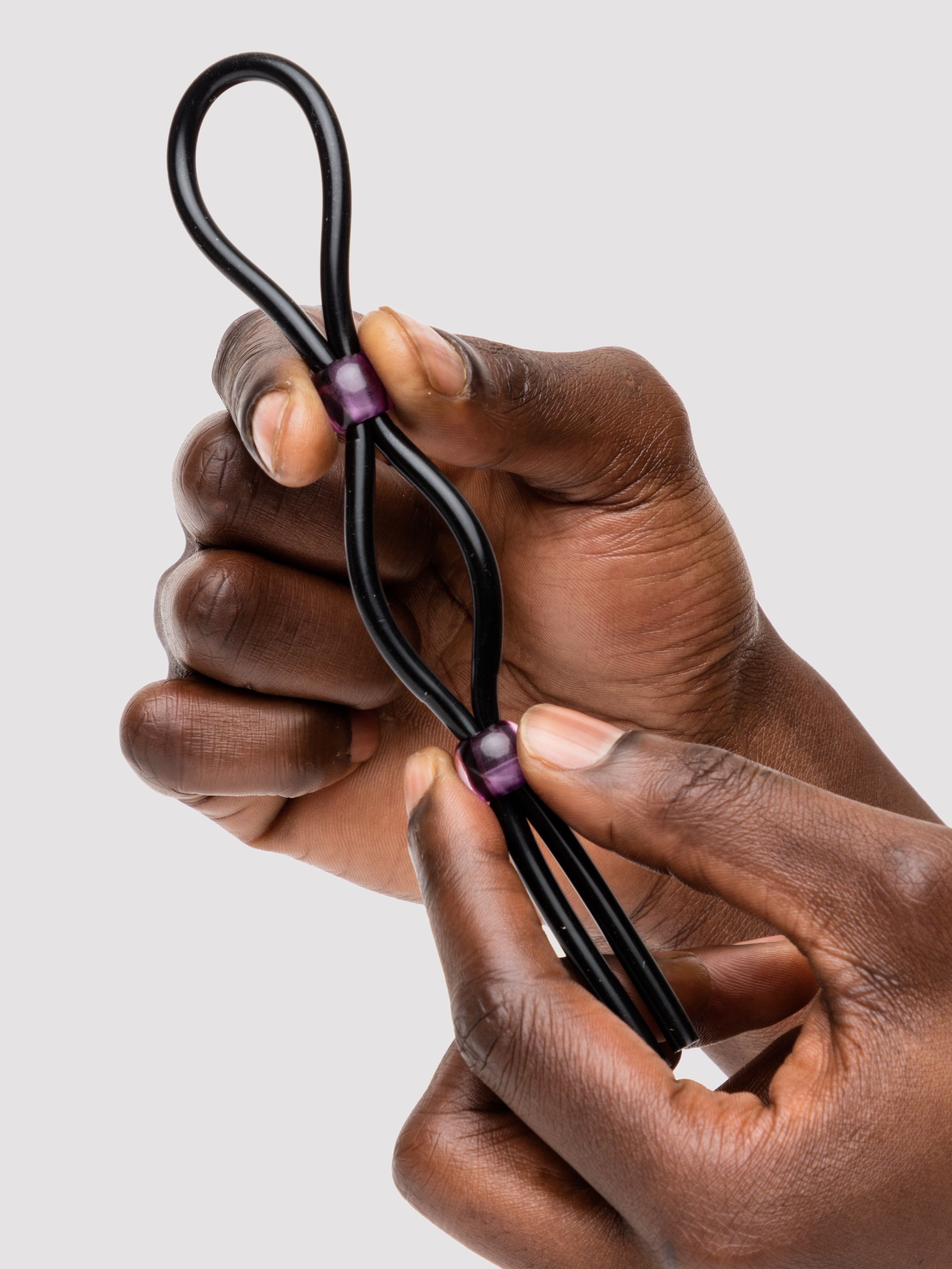 Doc Johnson Adjustable Silicone Cock Ring Set (2 Pack), Black, hi-res