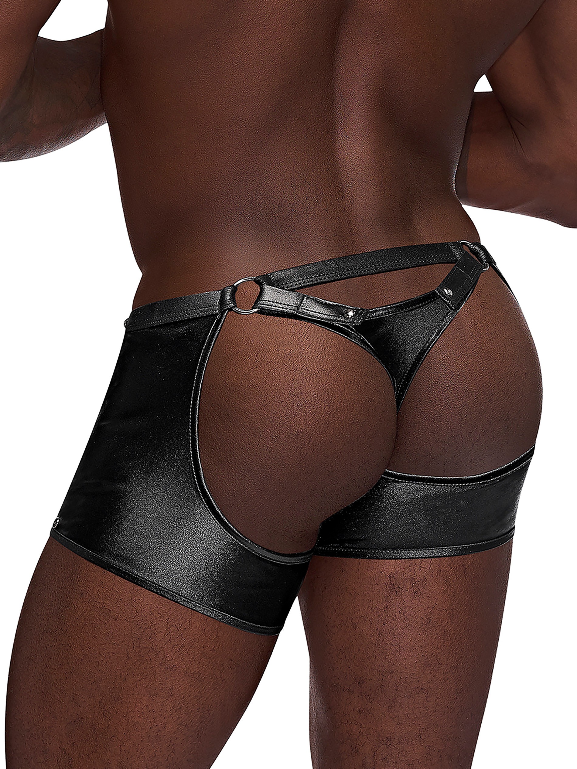 Male Power Poseidon Fetish Thong and Shorts, Black, hi-res