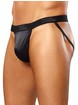 Male Power Satin Jock Strap, Black, hi-res