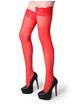 Fever Sheer Hold-Ups with Lace Tops, Red, hi-res
