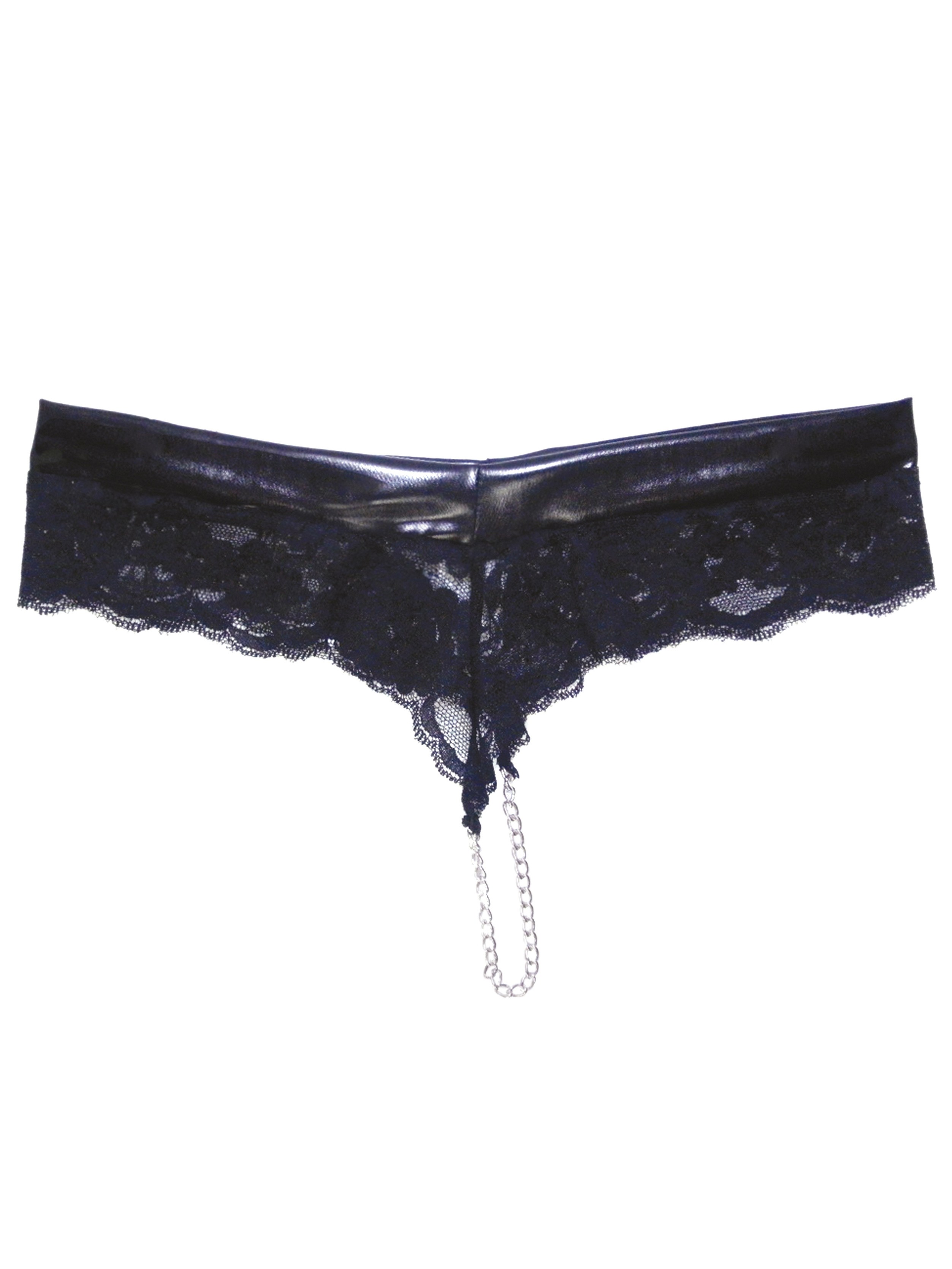 Coquette Darque Stimulating Chain Knickers, Black, hi-res