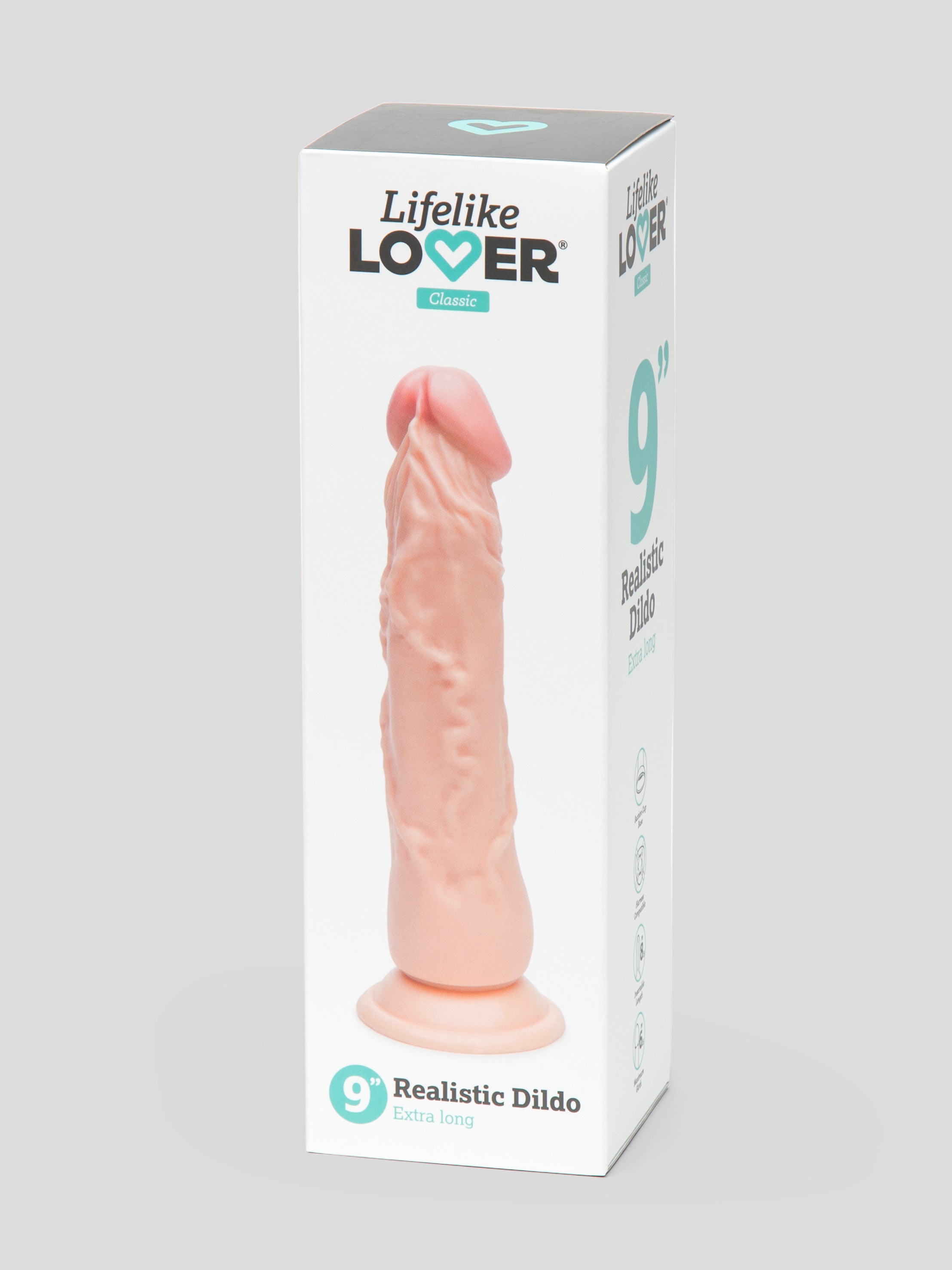 Lifelike Lover Classic Realistic Extra Long Suction Cup Dildo 9 Inch, Flesh Pink, hi-res