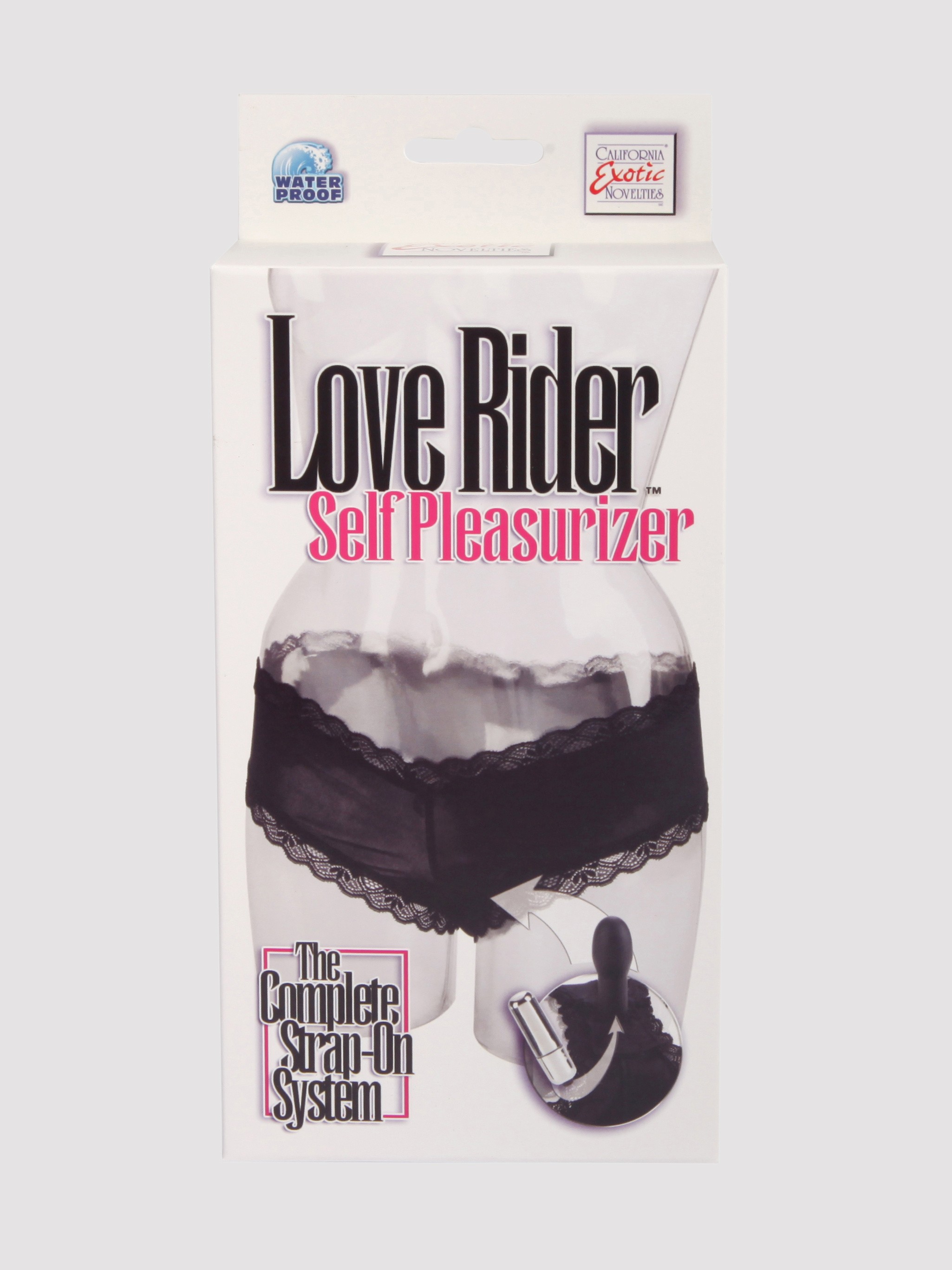 Love Rider Vibrating Knickers with 3 Inch Dildo, Black, hi-res