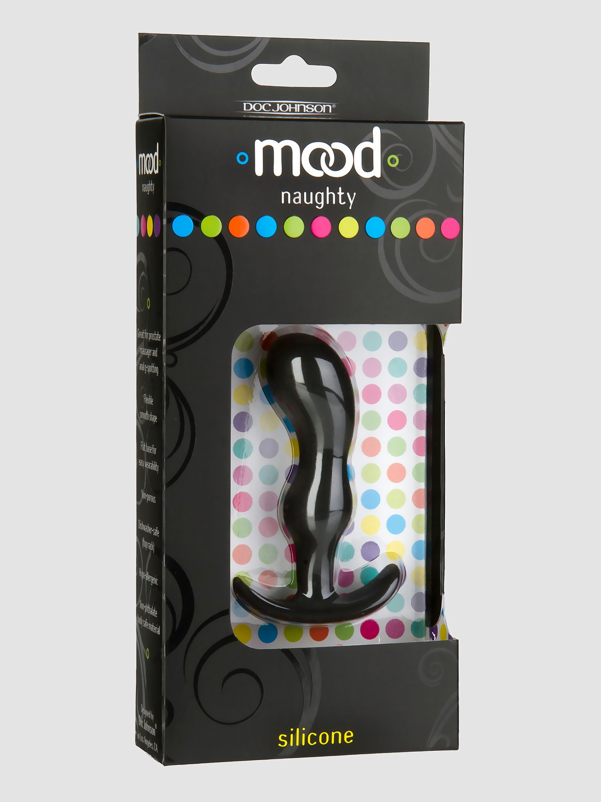 Doc Johnson Mood Naughty 2 Small Silicone Butt Plug, Black, hi-res