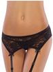 Coquette Stretch Lace Garter Belt with Satin Bows, Black, hi-res