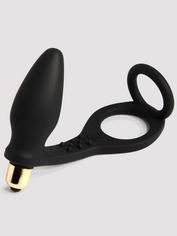 Rocks Off Ro-Zen 7 Function Double Cock Ring and Vibrating Butt Plug, Black, hi-res
