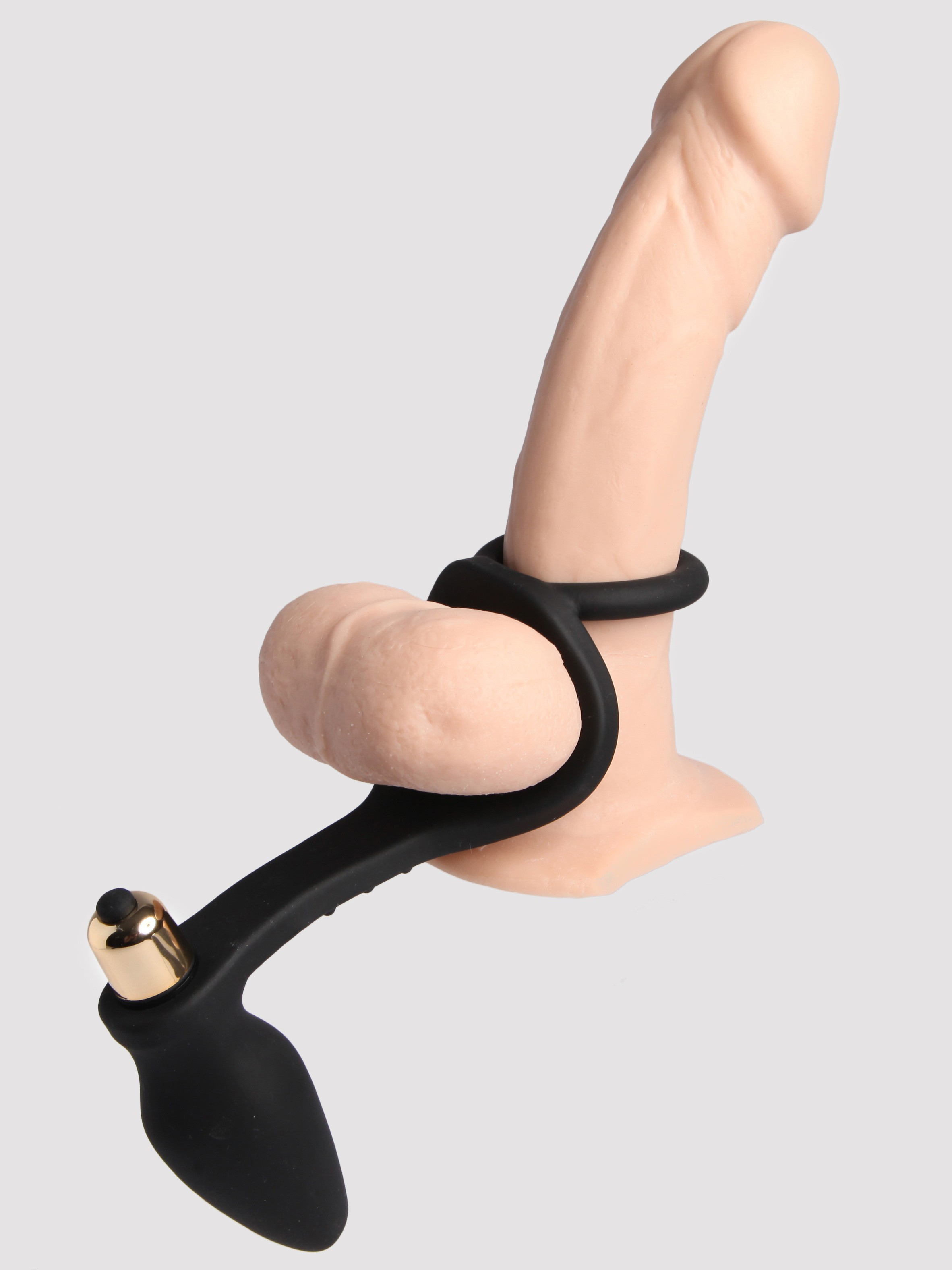 Rocks Off Ro-Zen 7 Function Double Cock Ring and Vibrating Butt Plug, Black, hi-res