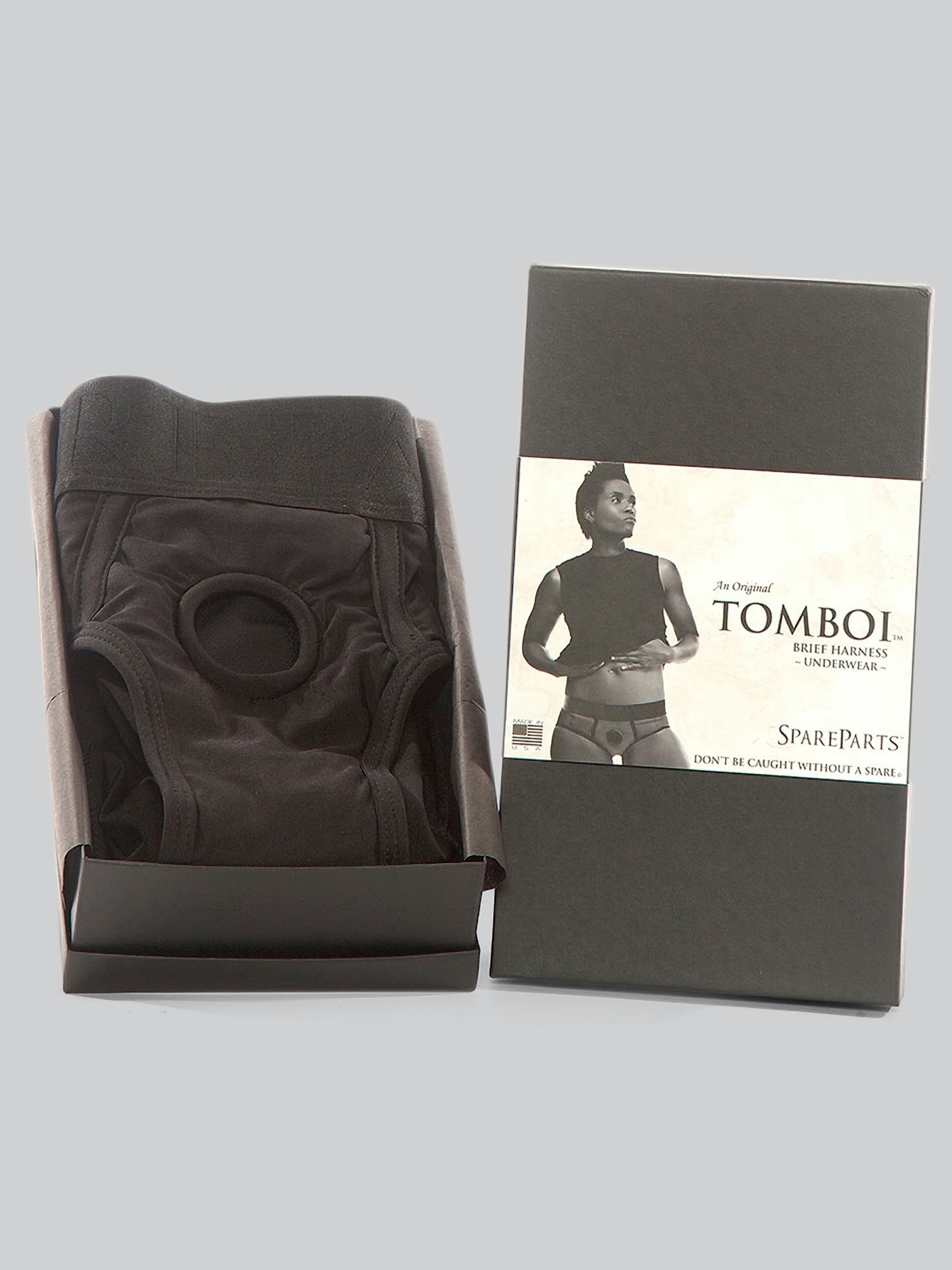 Spareparts Hardwear Tomboi Strap-On Harness Brief, Black, hi-res