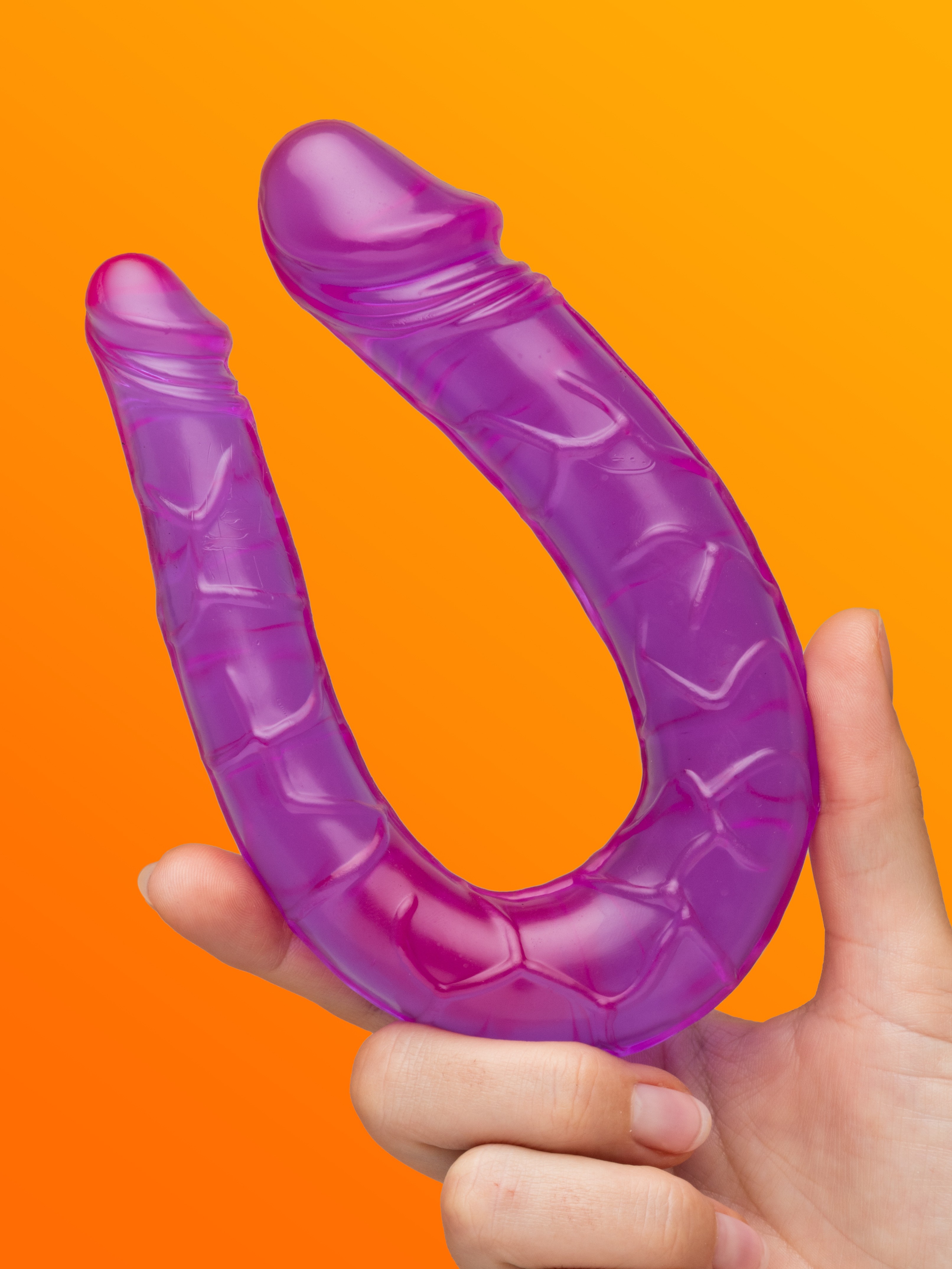 BASICS Mini Double Penetration Dildo, Purple, hi-res