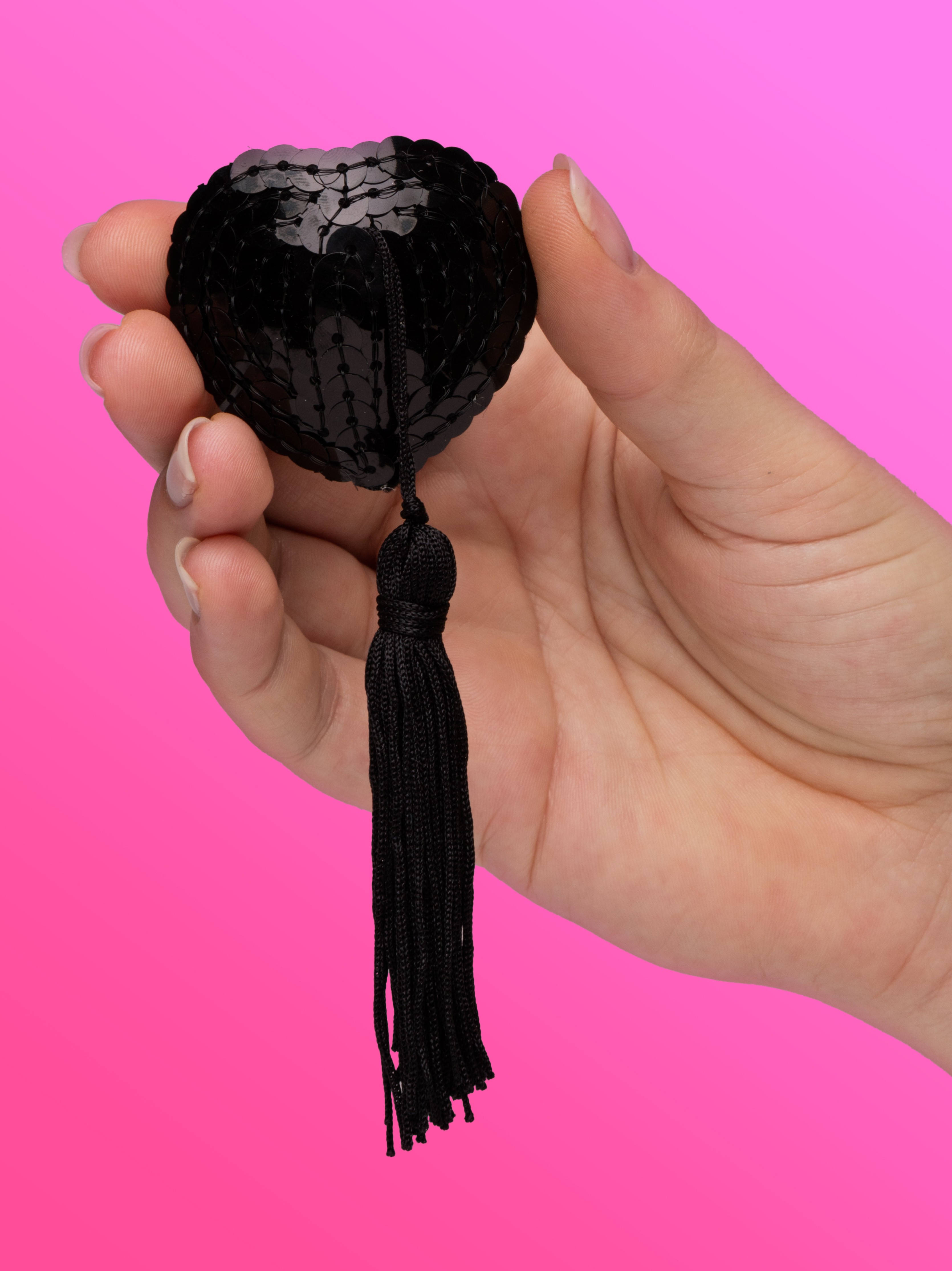 Lovehoney Oh! Sequin Nipple Tassels, Black, hi-res