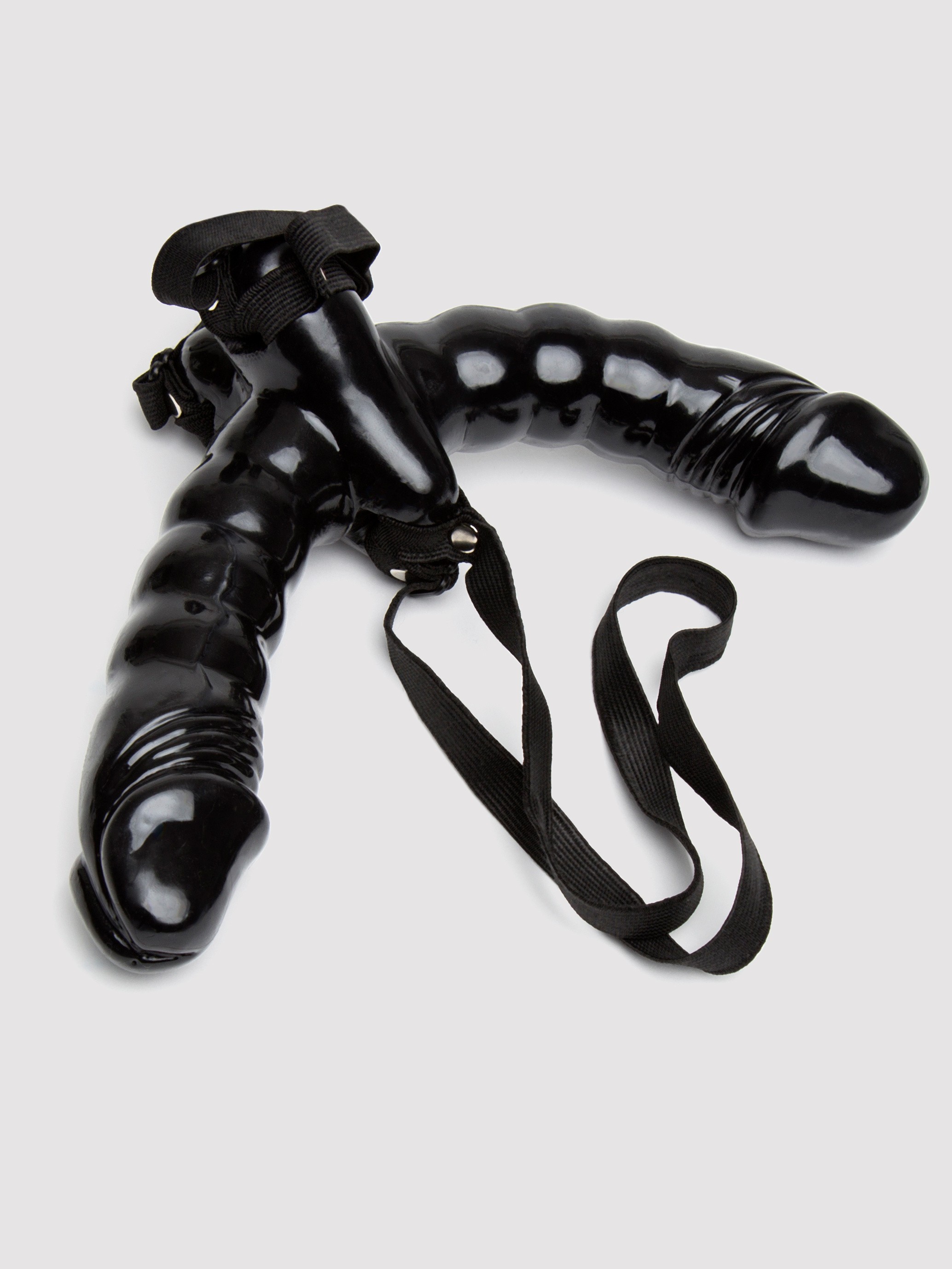 Fetish Fantasy Double Delight Vibrating Double Dildo Strap-On Set, Black, hi-res