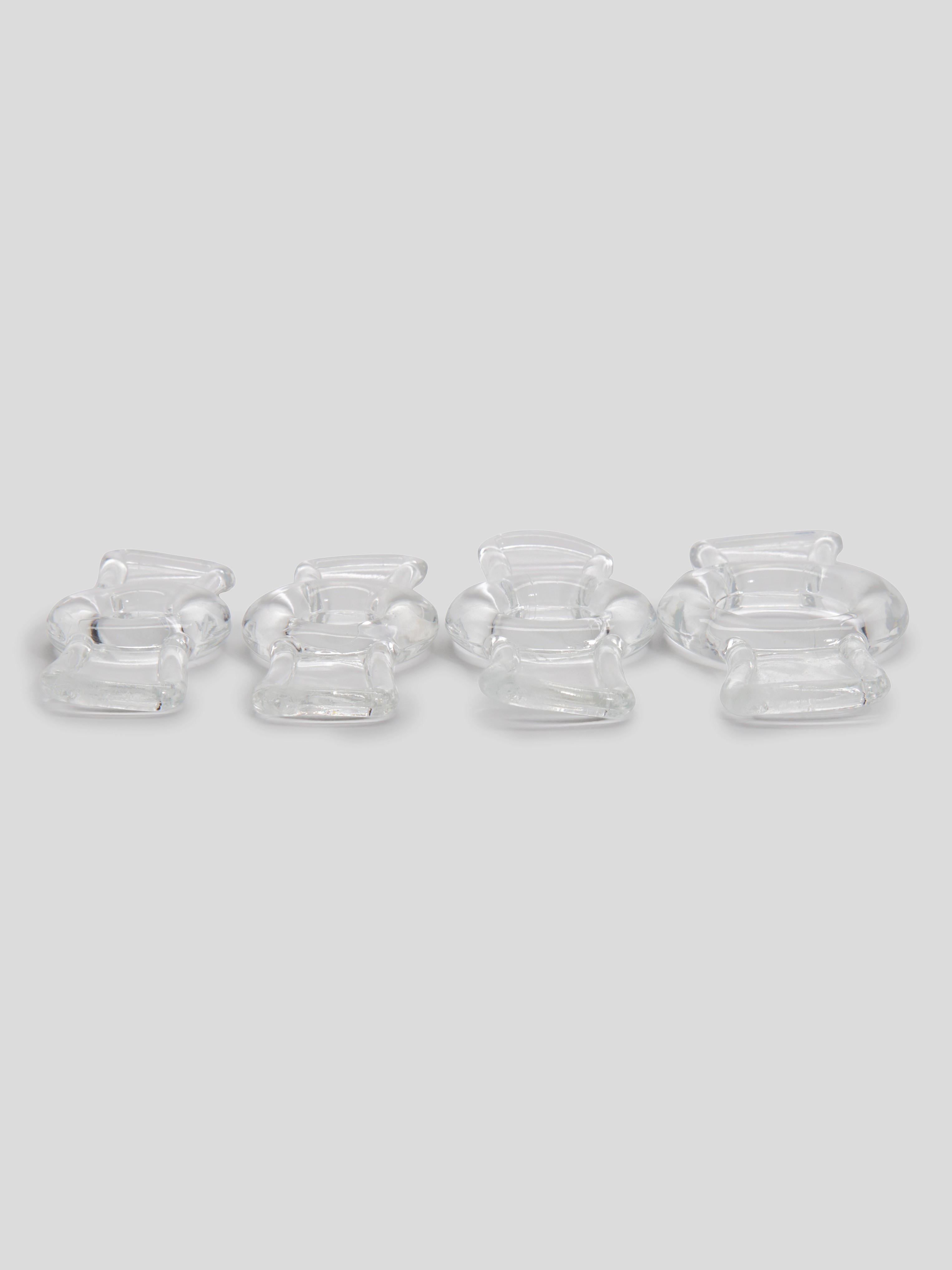 Doc Johnson Titanmen Easy-On Stretchy Cock Ring Set (4 Pack), Clear, hi-res