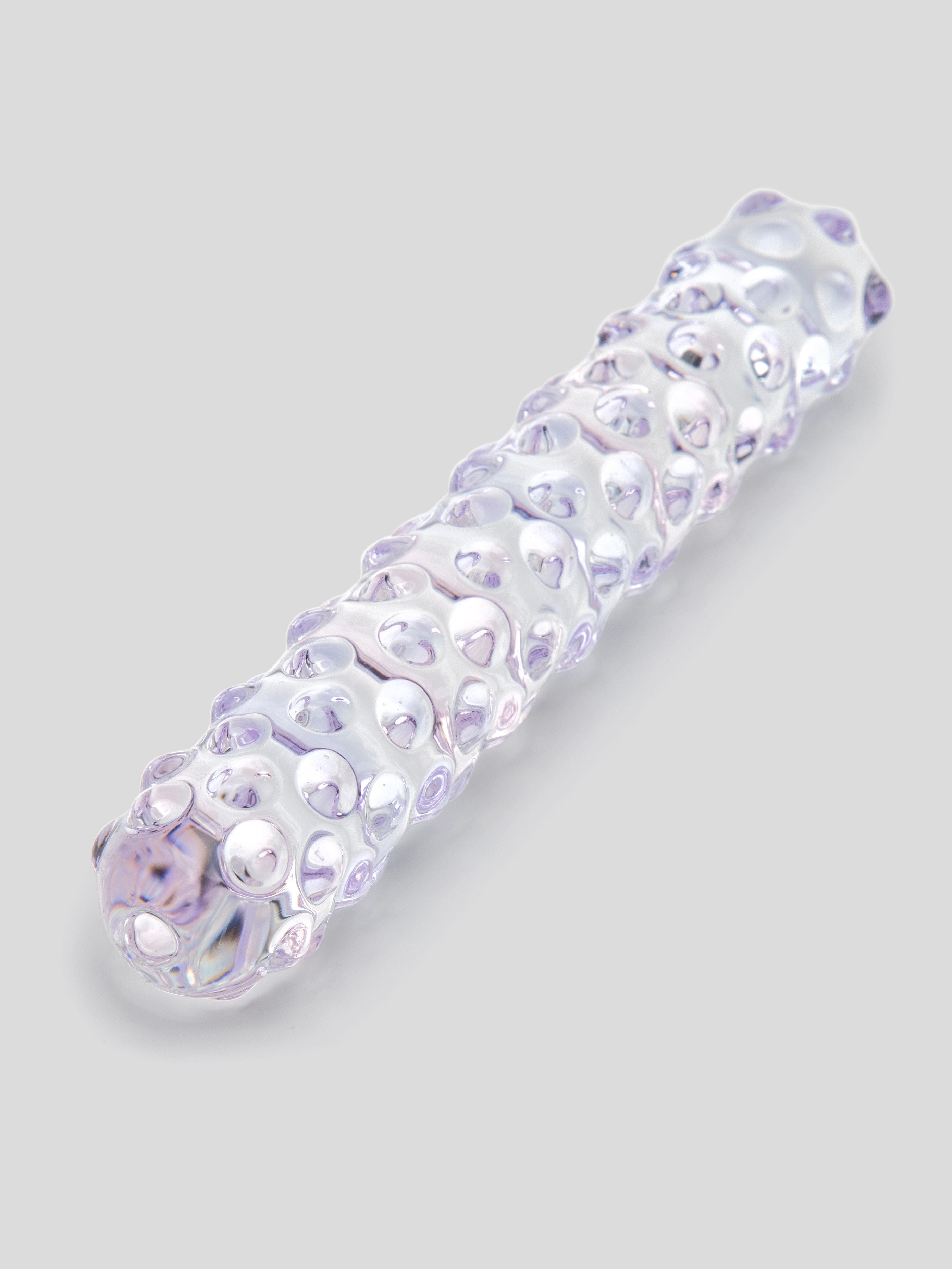 Lovehoney Nubby Textured Sensual Glass Dildo, Purple, hi-res