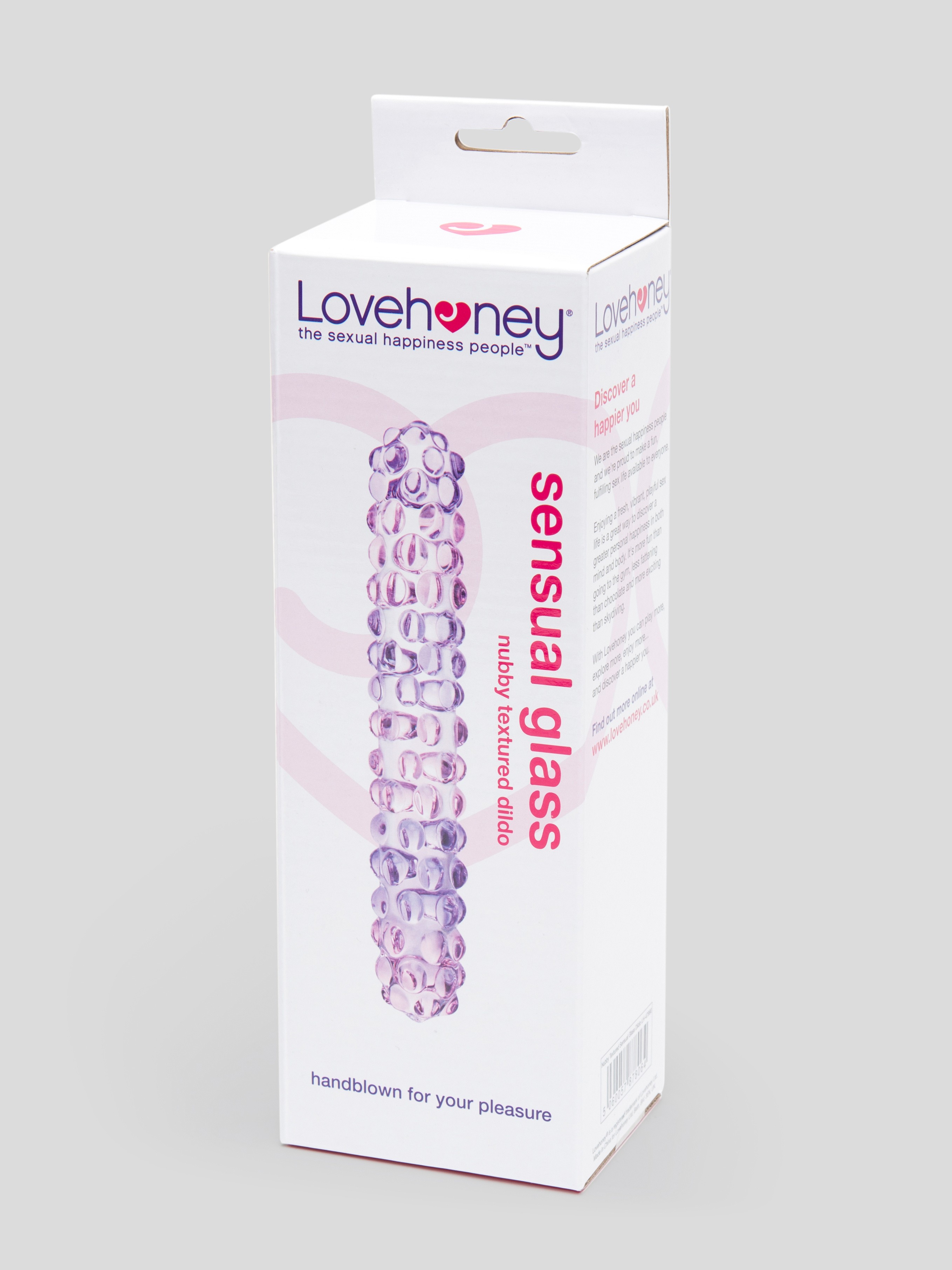 Lovehoney Nubby Textured Sensual Glass Dildo, Purple, hi-res