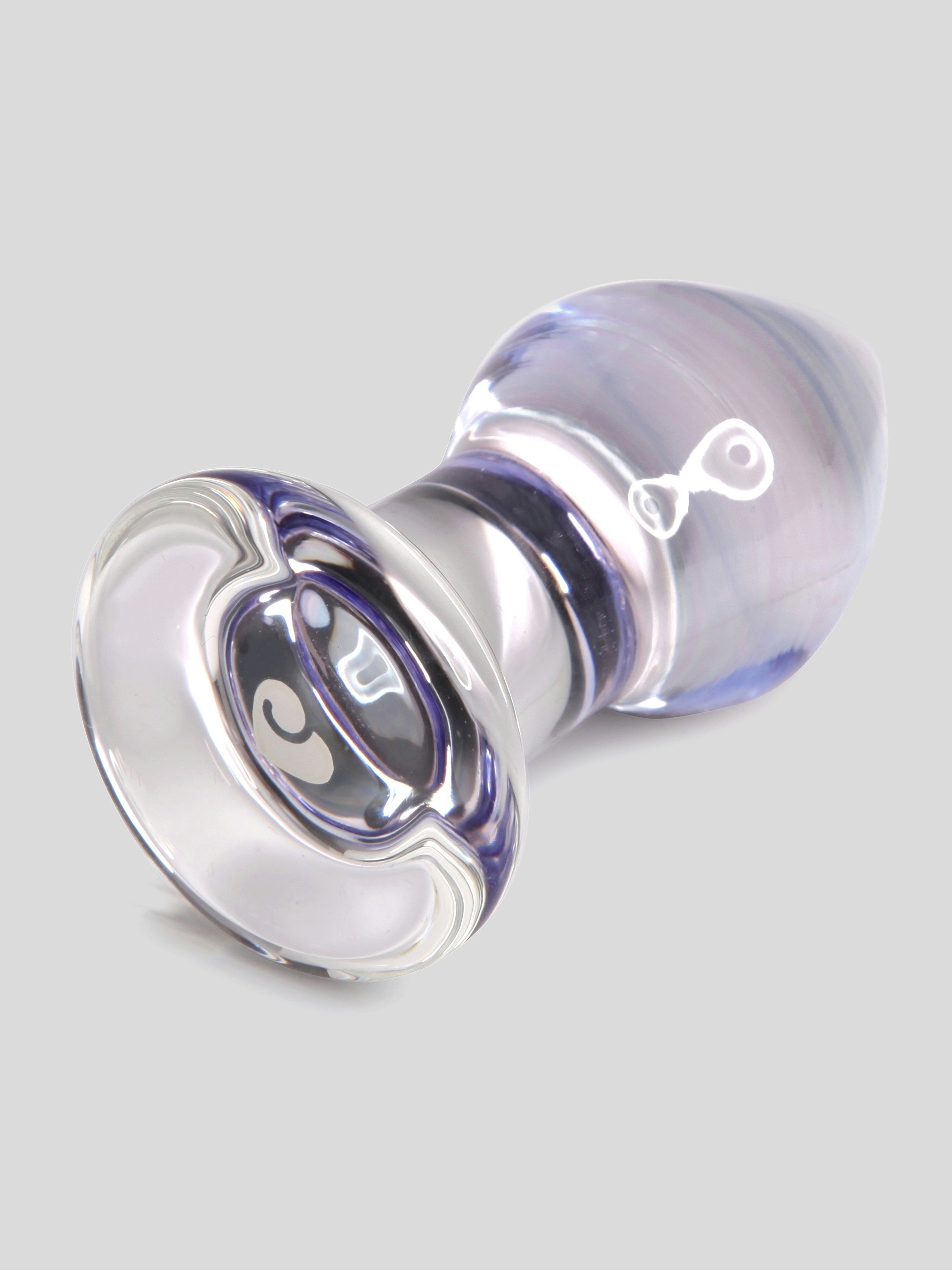 Lovehoney Amethyst Sensual Glass Butt Plug, Clear, hi-res
