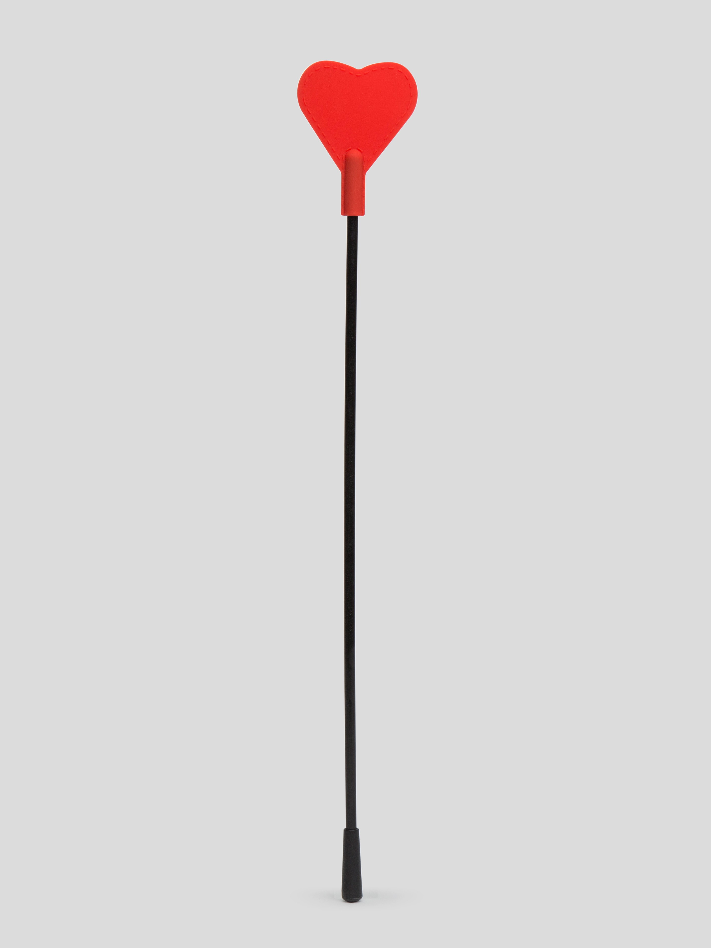 Bondage Boutique Red Skip a Beat Silicone Heart Riding Crop - Red