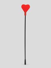 Bondage Boutique Red Skip a Beat Silicone Heart Riding Crop, Red, hi-res