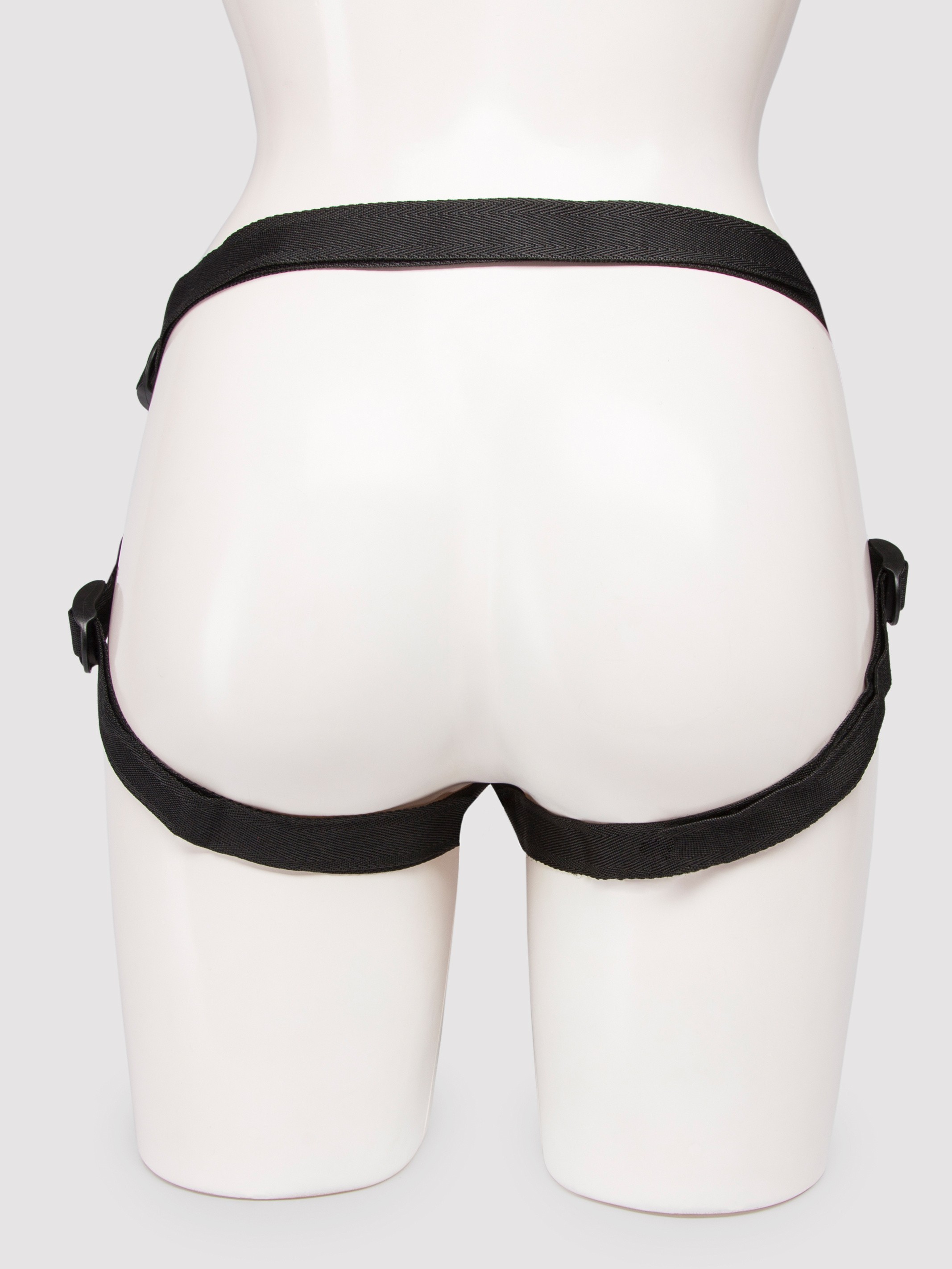 Bondage Boutique Unisex Strap-On Harness with Realistic Dildo 6 Inch, Black, hi-res