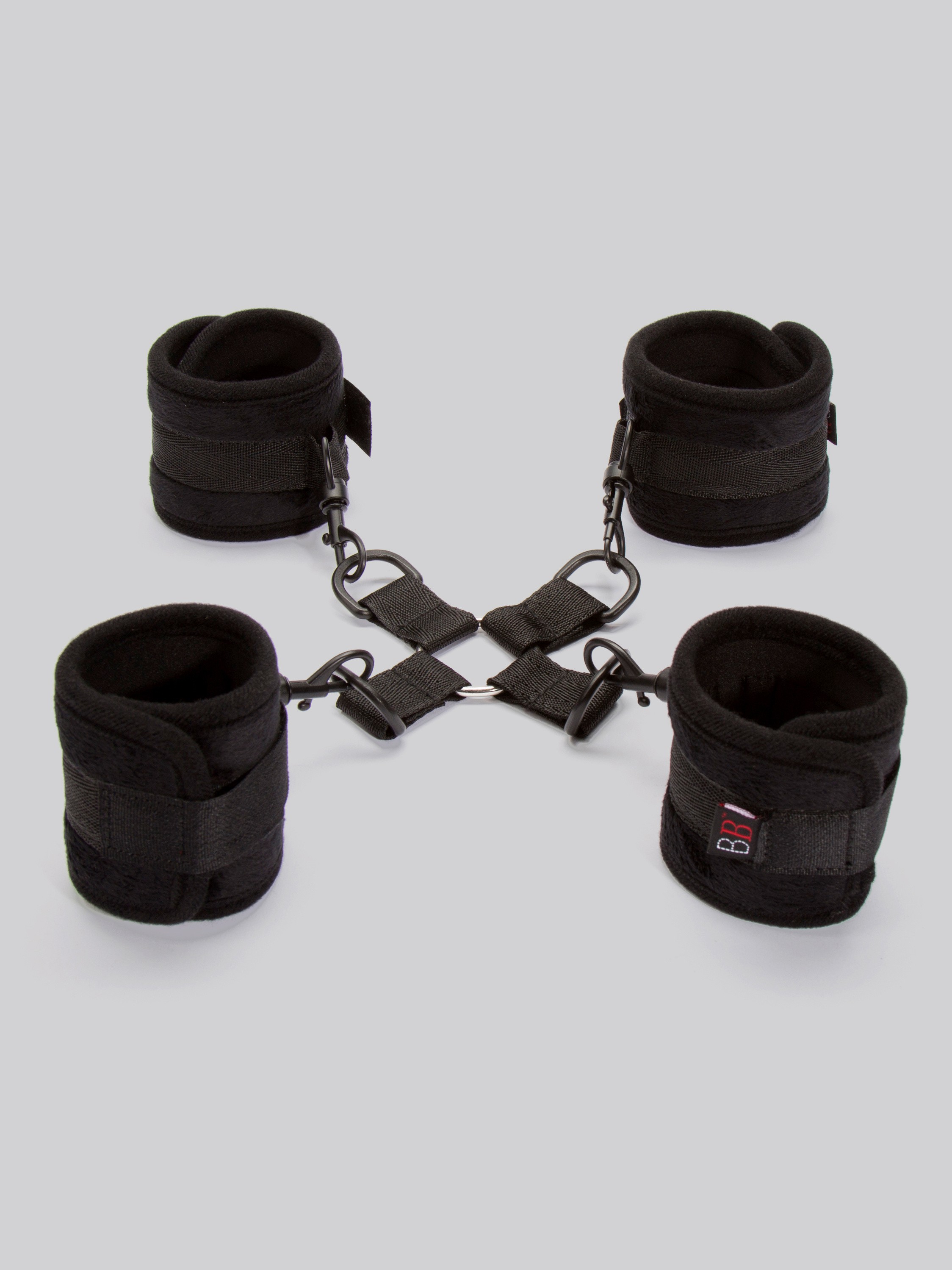 Bondage Boutique Soft Cuff Hogtie, Black, hi-res