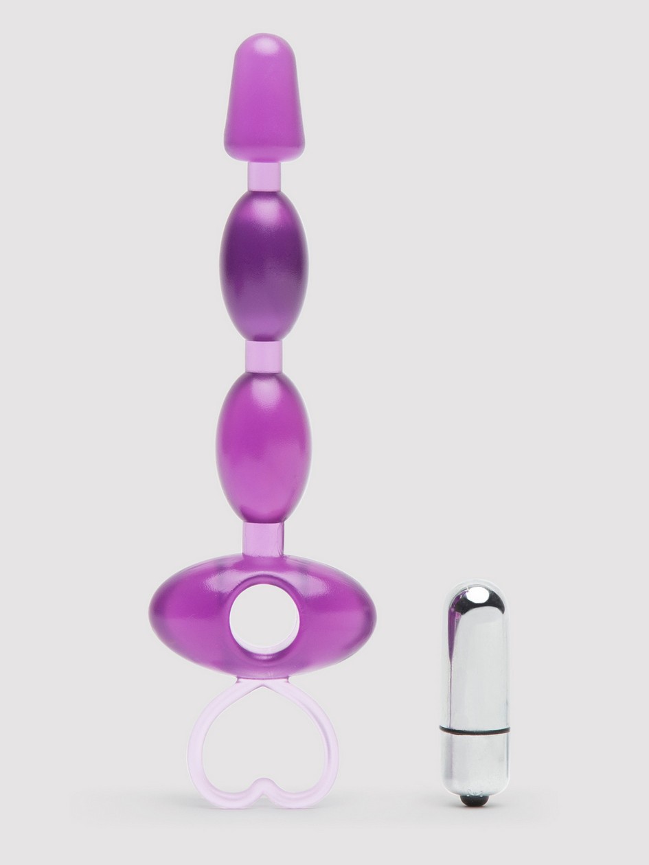 BASICS Vibrating Anal Beads 6.5 Inch, Purple, hi-res