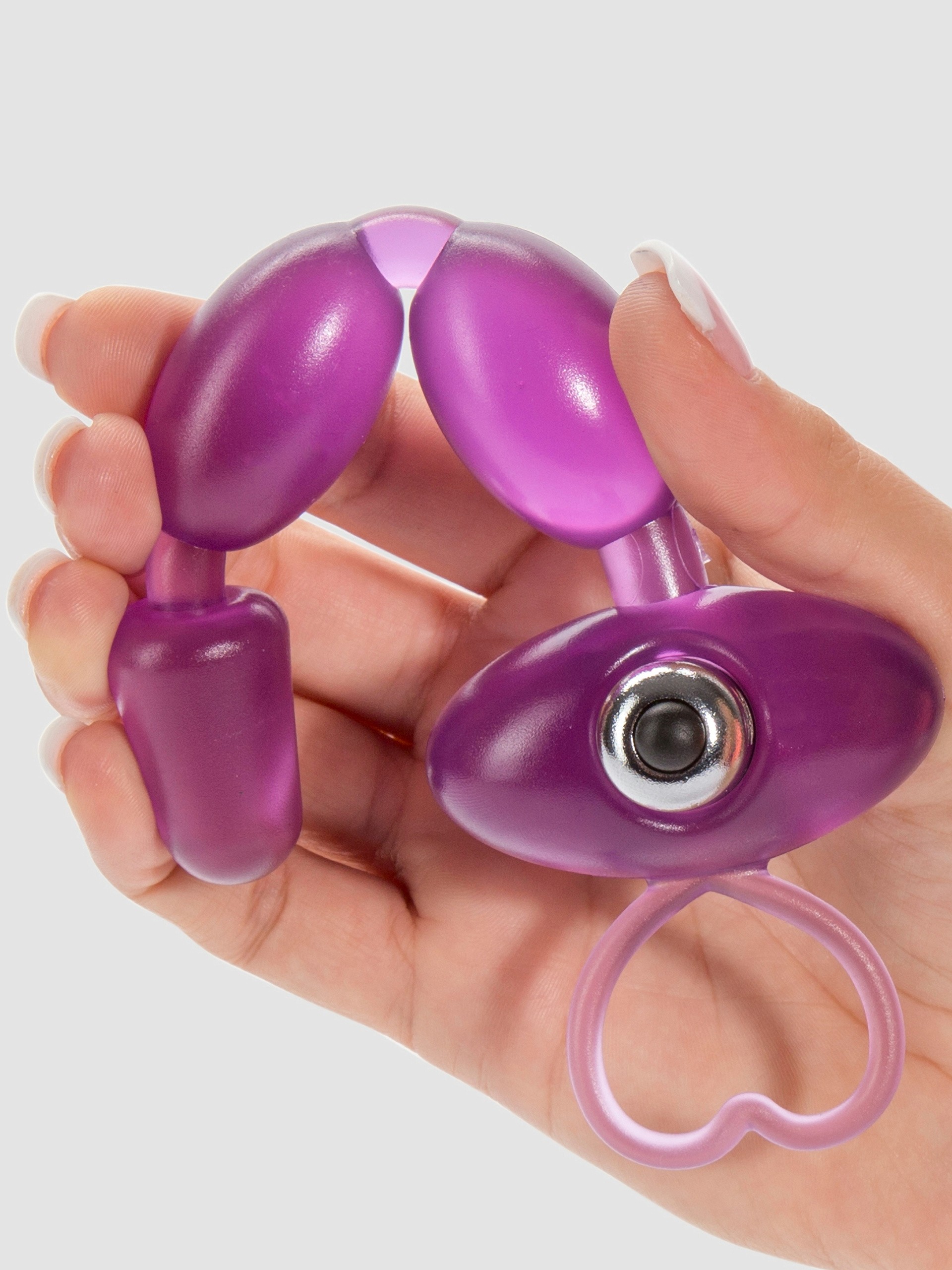 BASICS Vibrating Anal Beads 6.5 Inch, Purple, hi-res