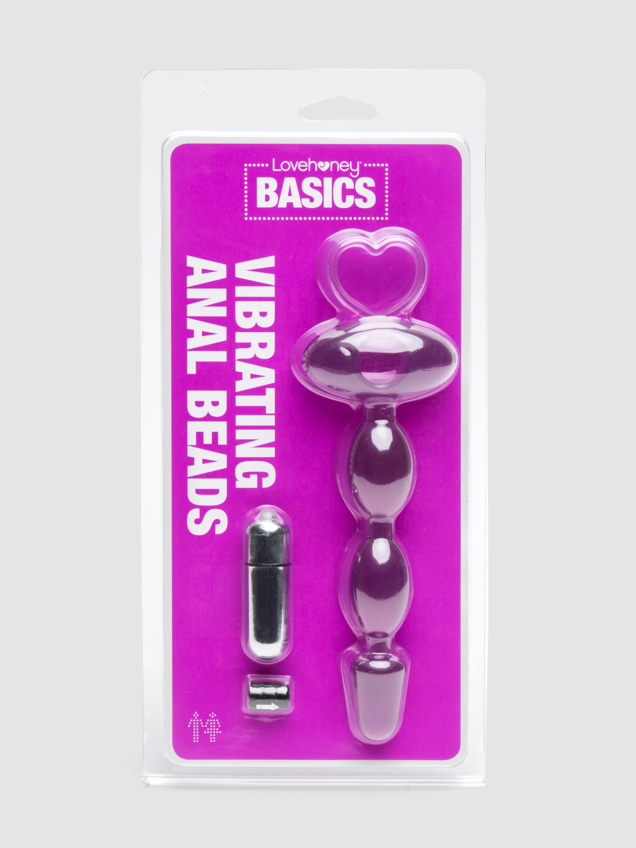 BASICS Vibrating Anal Beads 6.5 Inch, Purple, hi-res