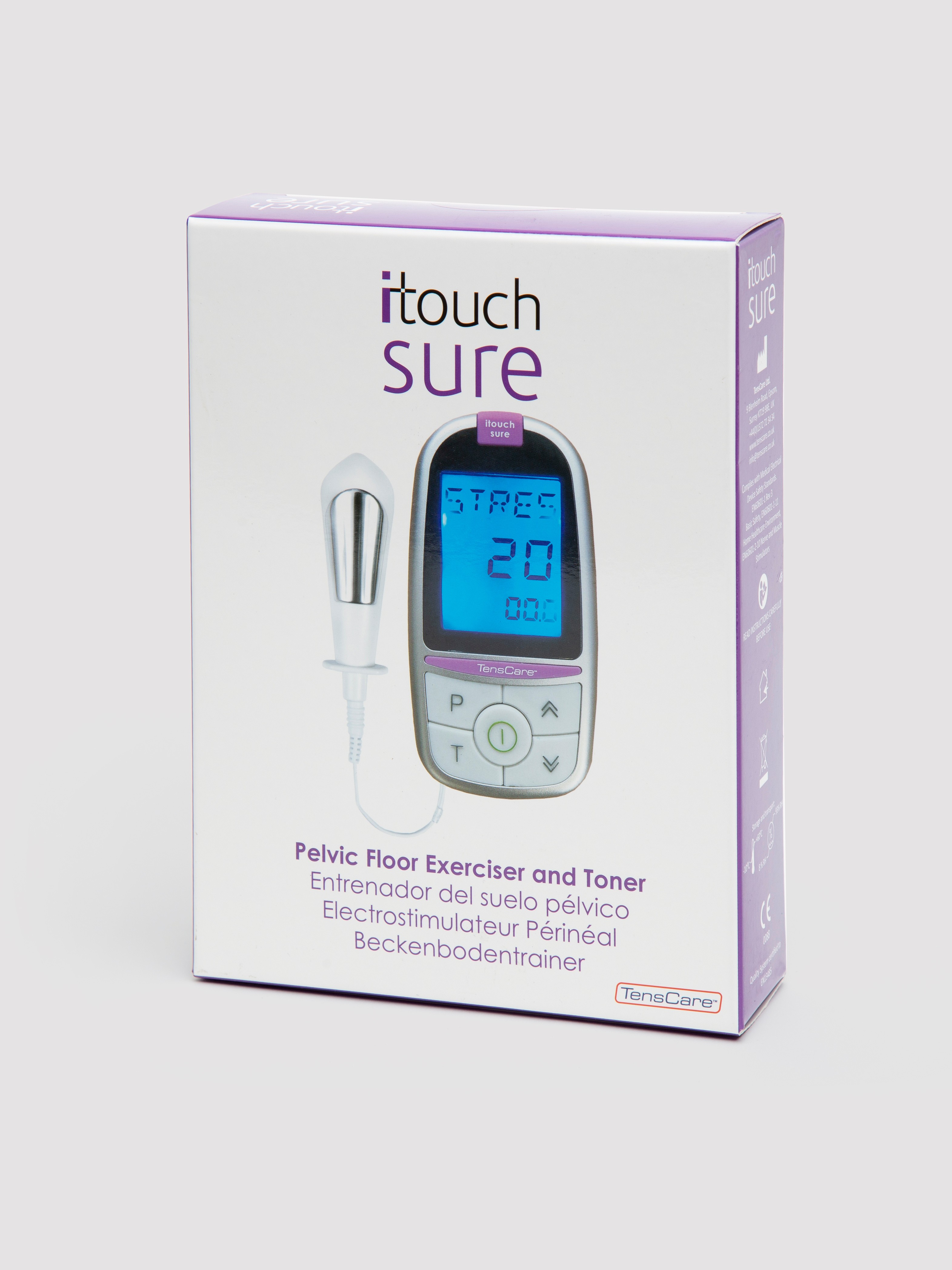 TensCare iTouch Sure Pelvic Floor Exerciser with Electrical Pulses, Silver, vanilla