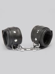 DOMINIX Deluxe Leather Wrist Cuffs, Black, hi-res