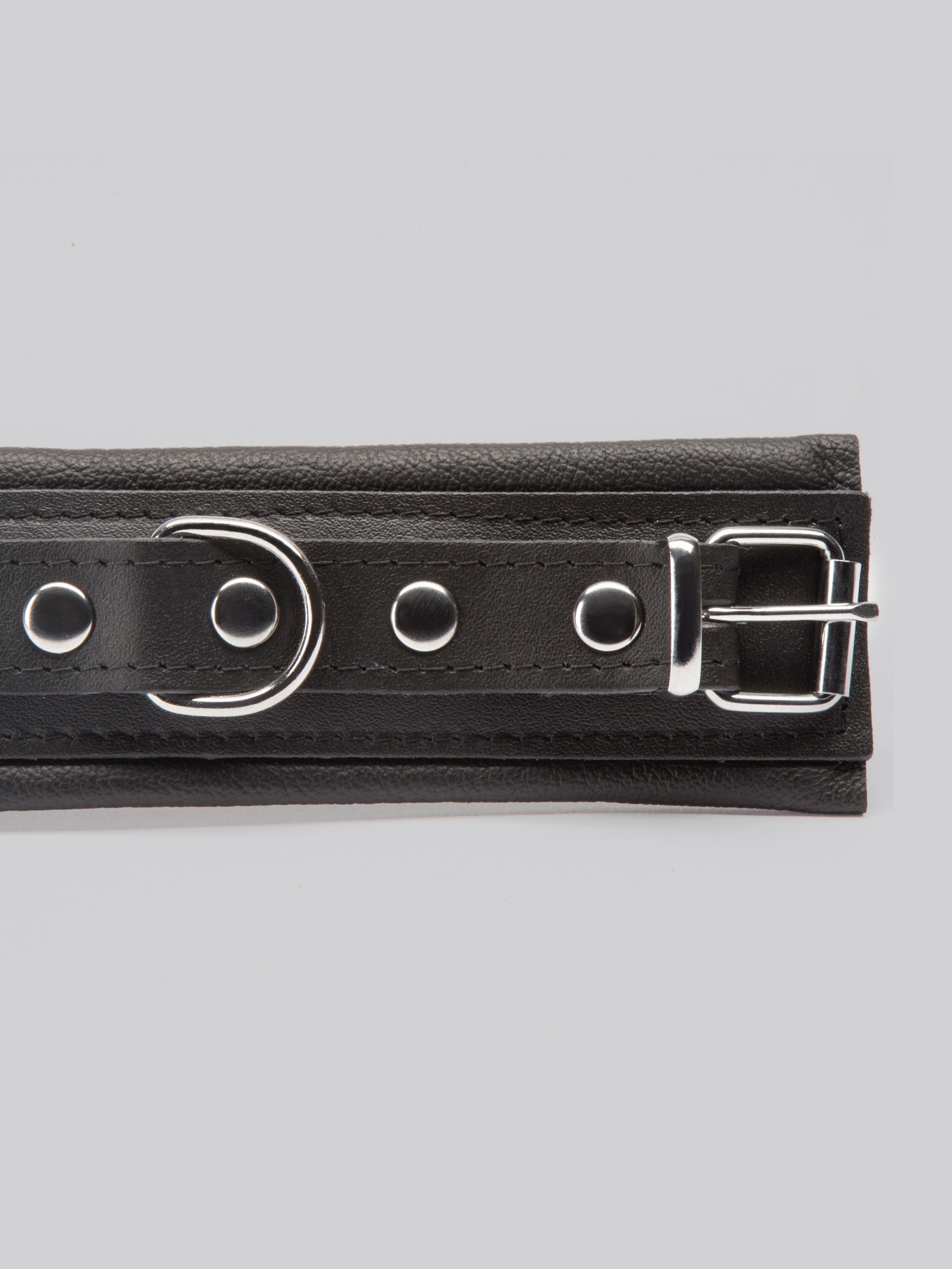 DOMINIX Deluxe Leather Wrist Cuffs, Black, hi-res