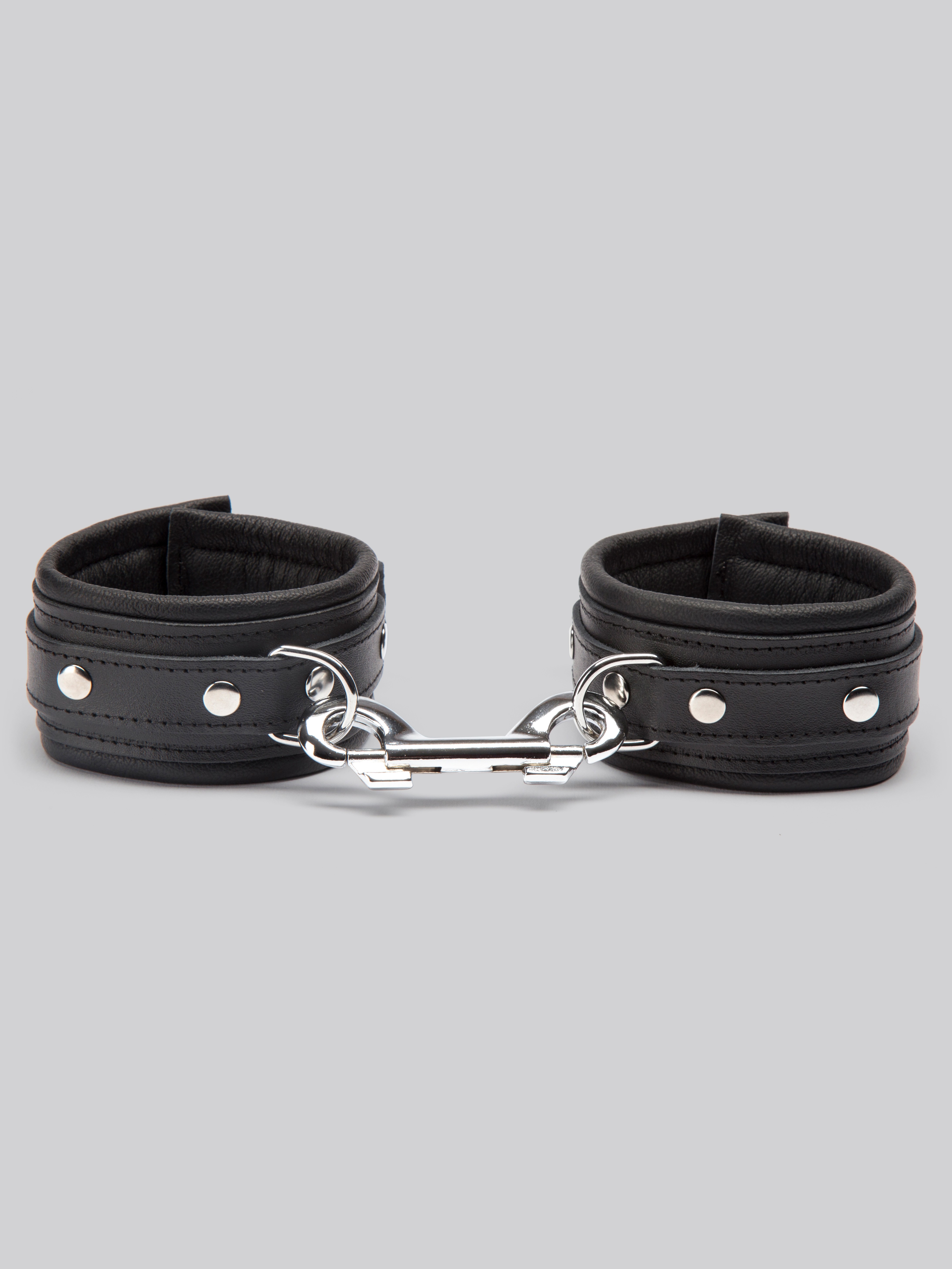 DOMINIX Deluxe Leather Ankle Cuffs, Black, hi-res