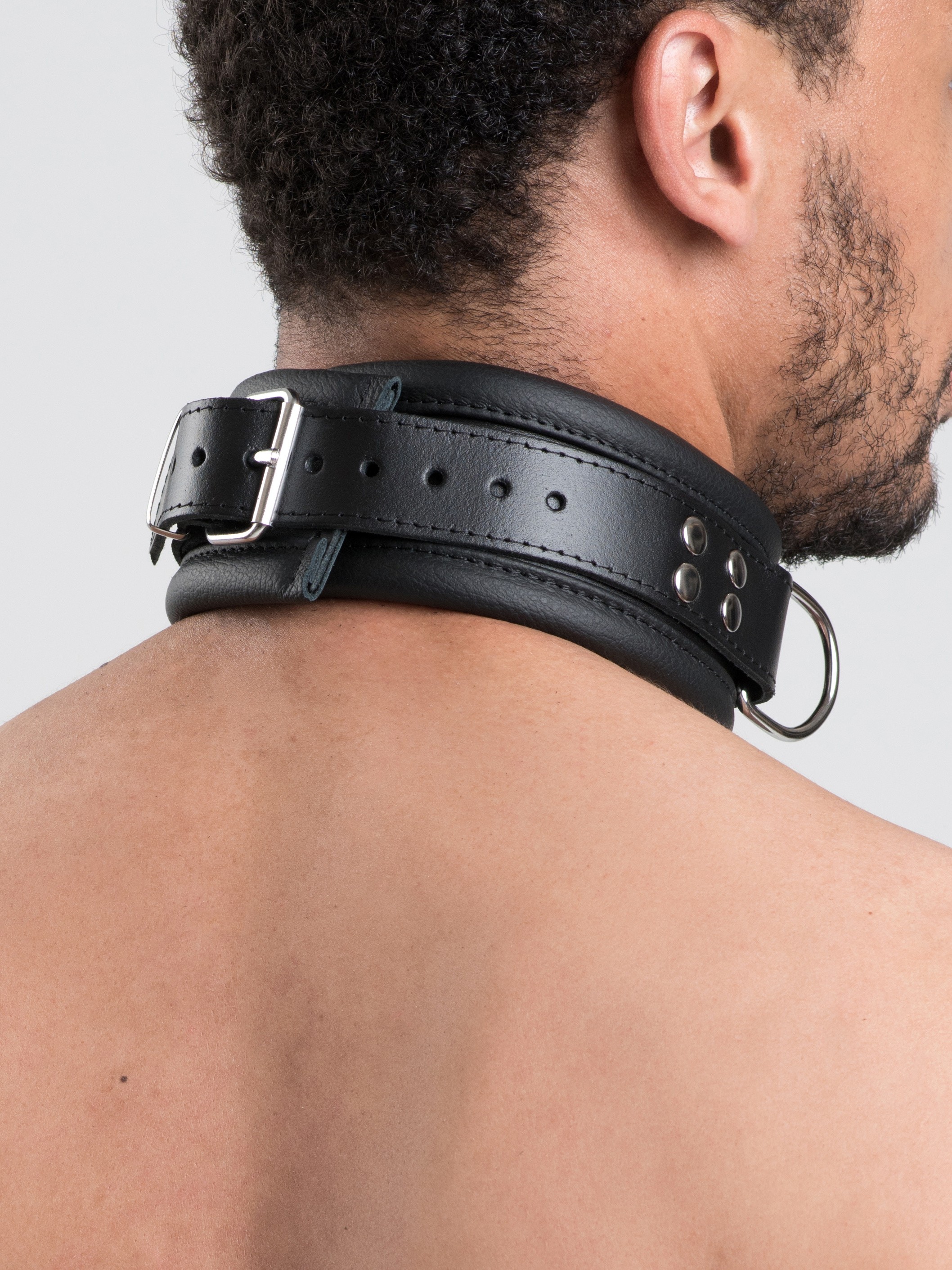 DOMINIX Deluxe Heavy Leather Collar, Black, hi-res