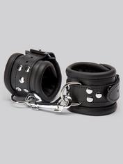 DOMINIX Deluxe Heavy Leather Wrist Cuffs, Black, hi-res