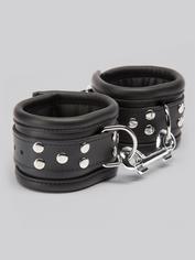 DOMINIX Deluxe Heavy Leather Ankle Cuffs, Black, hi-res