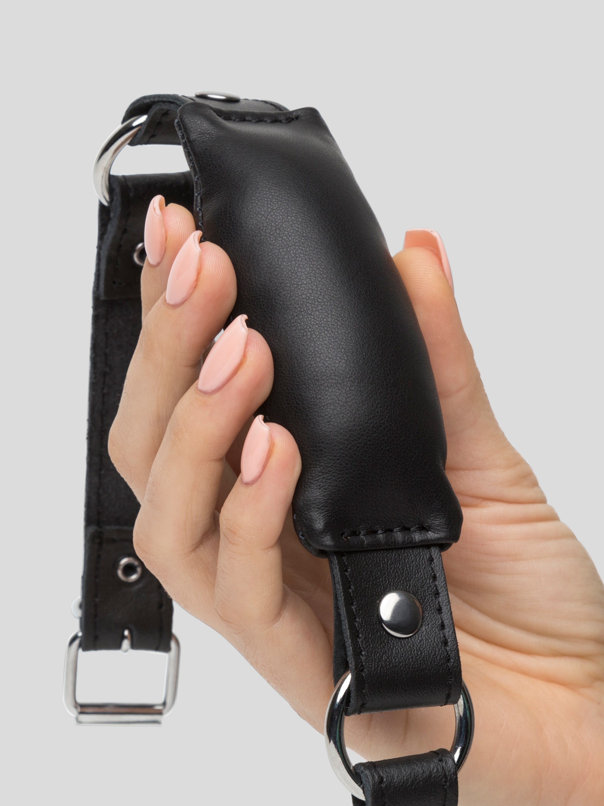 DOMINIX Deluxe Leather Bit Gag, Black, hi-res