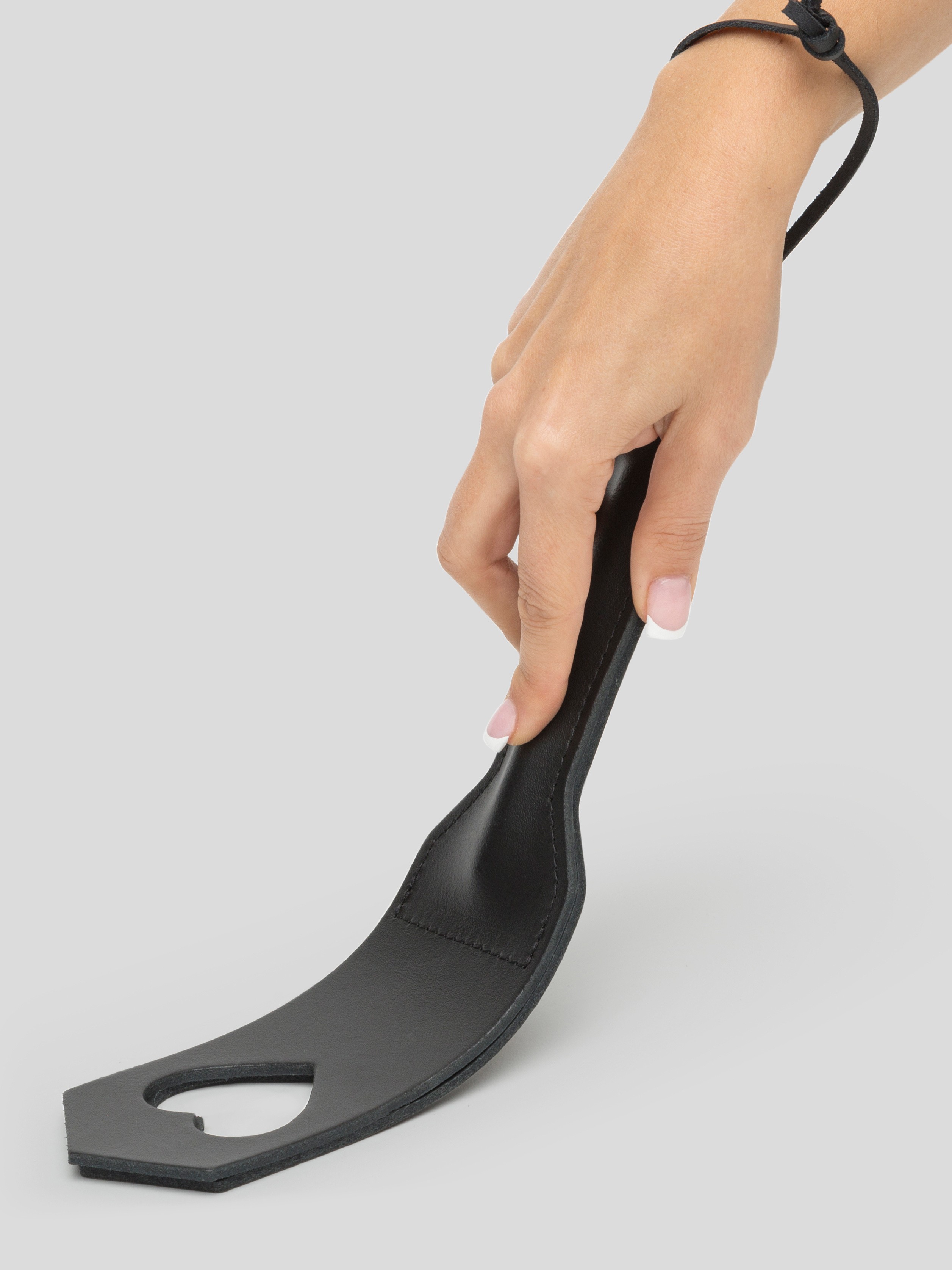 DOMINIX Deluxe Leather Heart Slapper Paddle, Black, hi-res