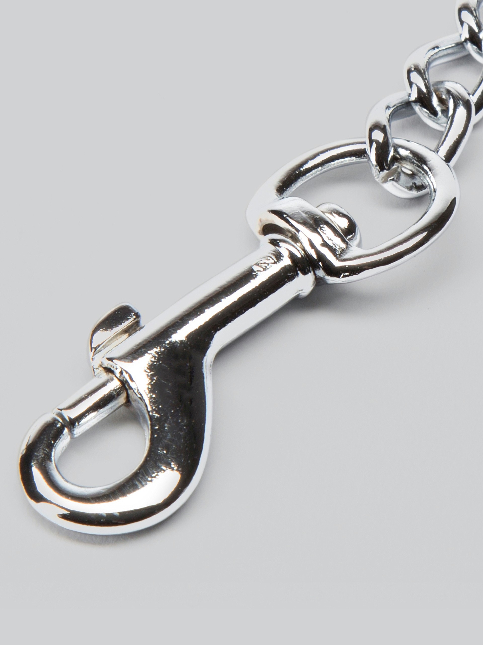 DOMINIX Deluxe Leather Handle Chain Lead, Silver, hi-res