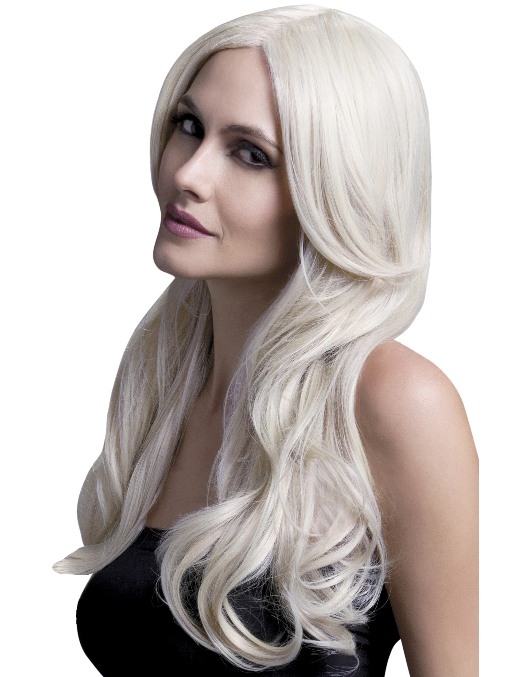 Fever Long Blonde Wavy Wig with Centre Parting, Blonde, hi-res