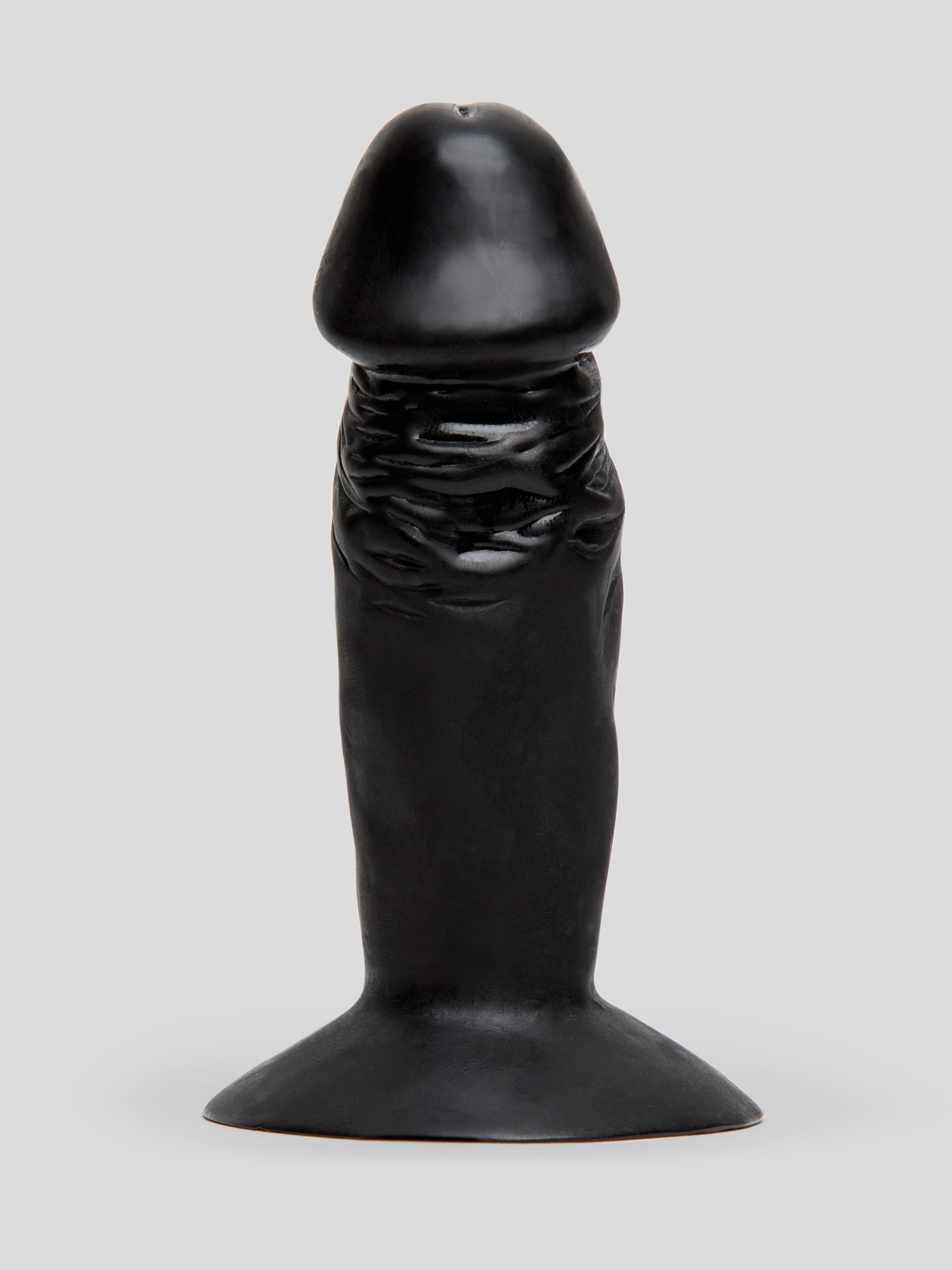 Realistic Penis Butt Plug with Suction Cup Base, Black, hi-res