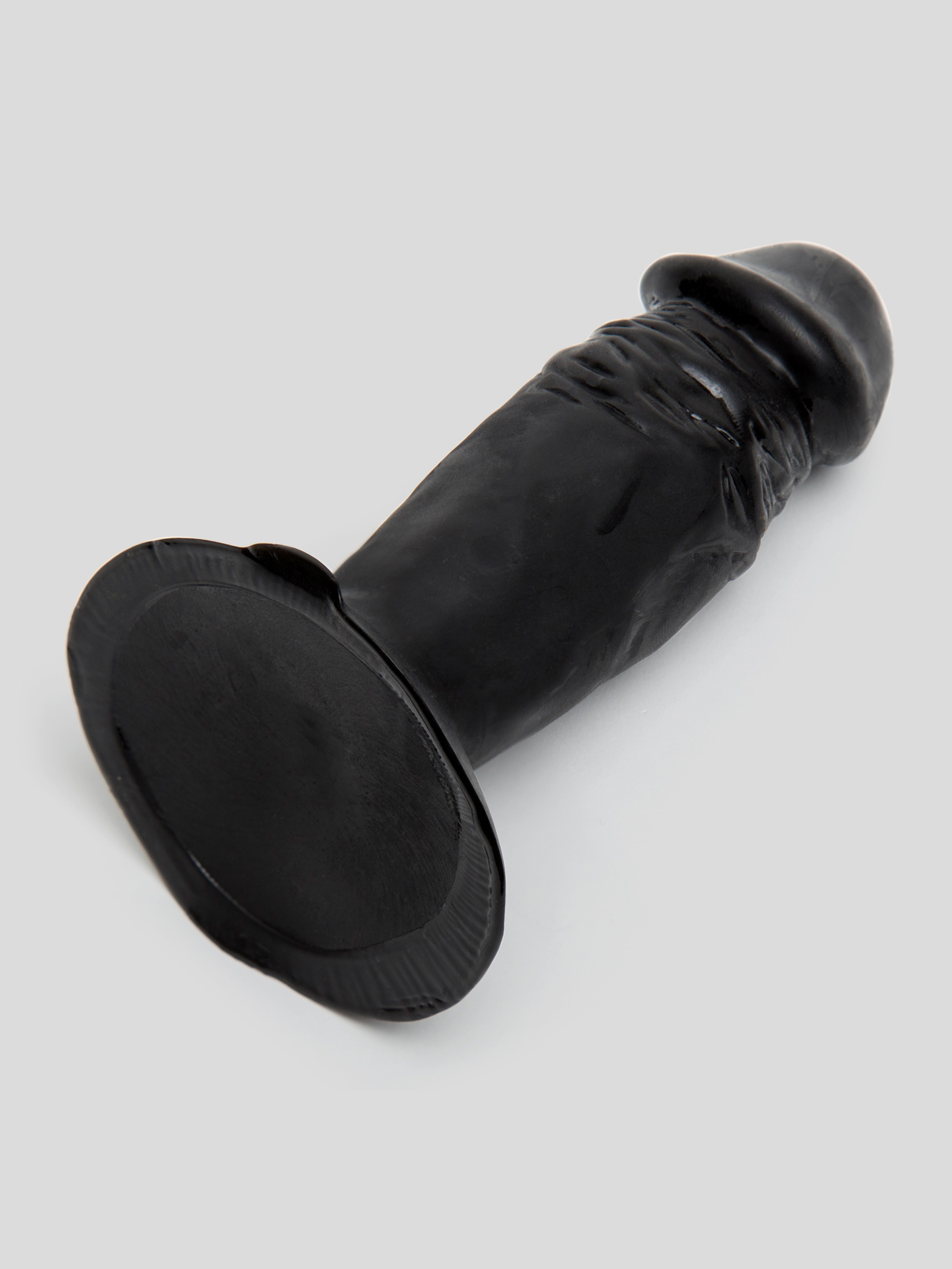 Realistic Penis Butt Plug with Suction Cup Base, Black, hi-res