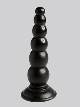 Beaded Black Anal Dildo with Suction Cup Base 6.5 Inch