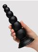 Beaded Black Anal Dildo with Suction Cup Base 6.5 Inch, Black, hi-res