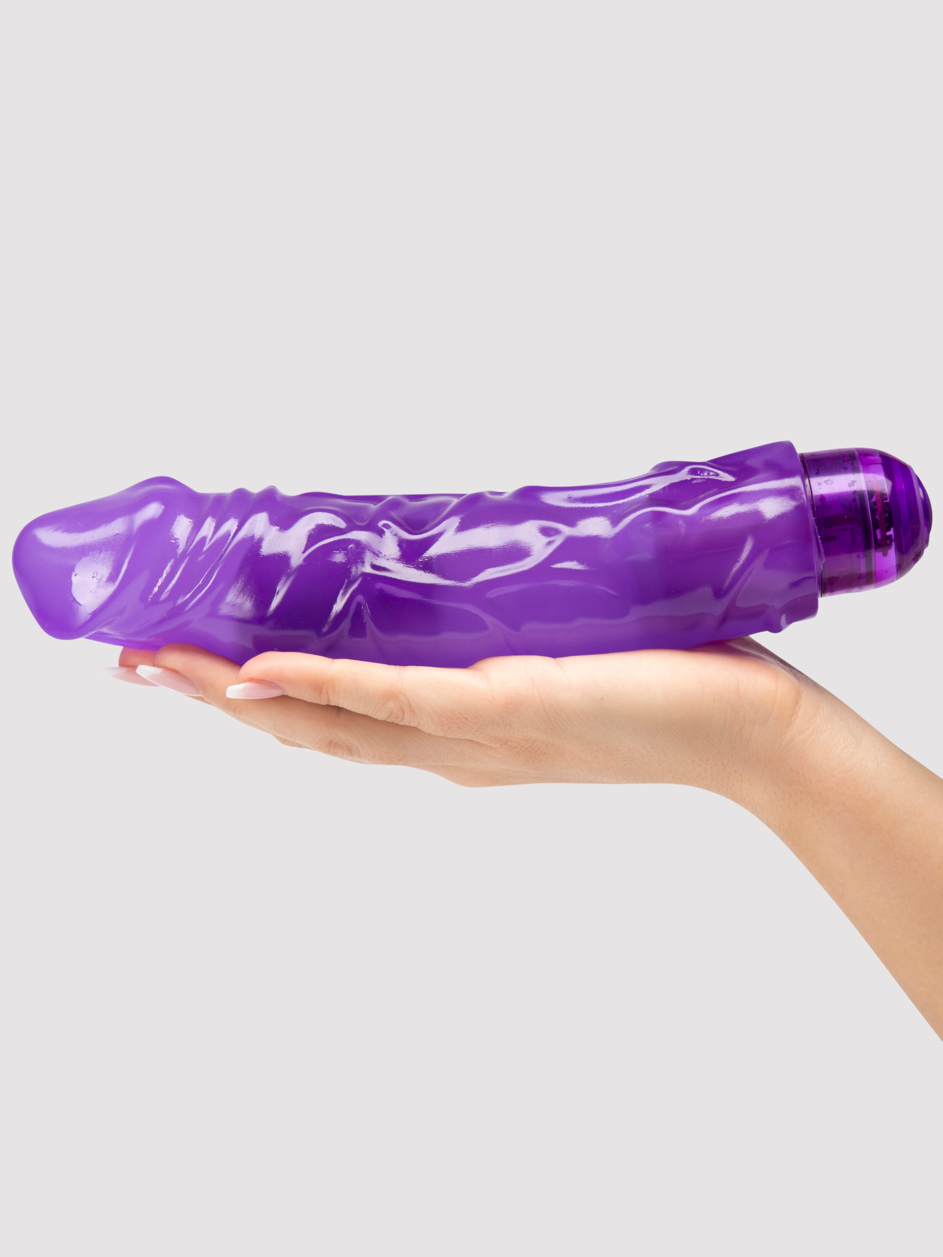 Exotic Diamond 10 Function Extra Girthy Realistic Dildo Vibrator 9 Inch, Purple, hi-res